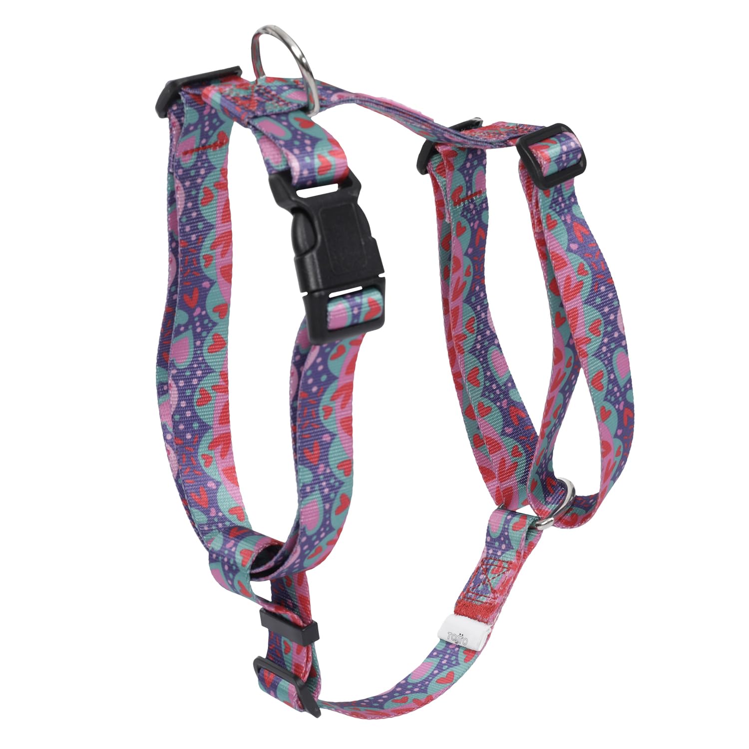 TOTTO, Large Dog Harness, Model Figgo, Size L, Dog Breastplate, Type H, Adjustable, Reduces Pressure in Trachea