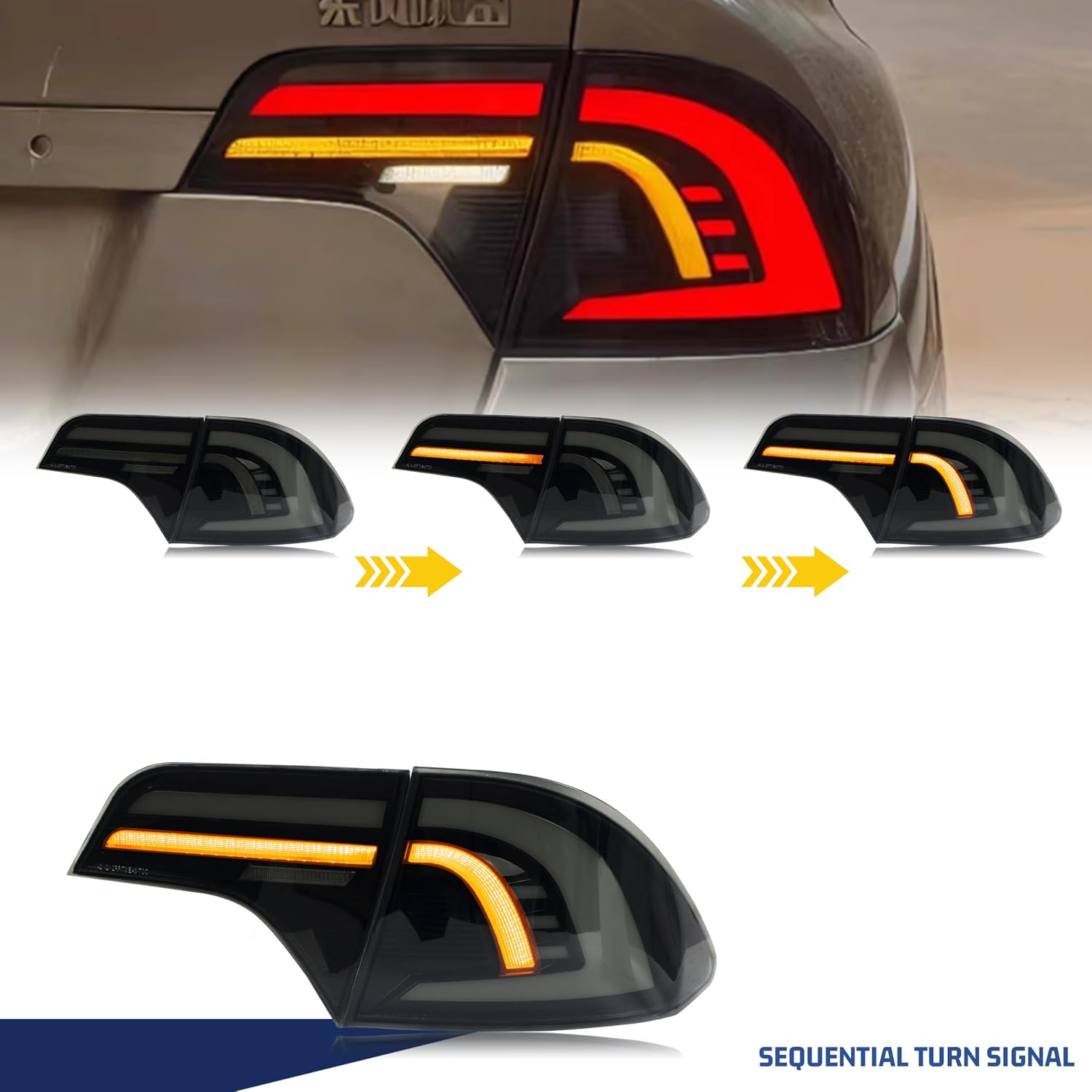 Tail Lights Assembly Compatible with Honda Civic 2006-2011 Sedan Start-up Animation Sequential Turn Signal Black Rear Lamps Accessory