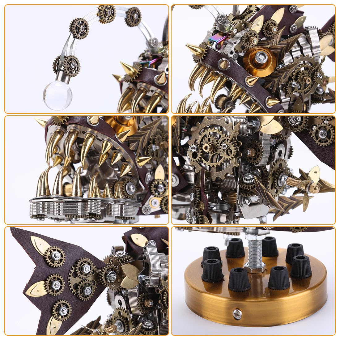 Metalkitor Metalowe puzzle 3D dla dorosłych, zestaw modeli żabnicy, steampunk, ozdoba DIY, rzemiosło, łamigłówka, idealna dekoracja pokoju i wybór na prezent (700 sztuk, z podstawą)