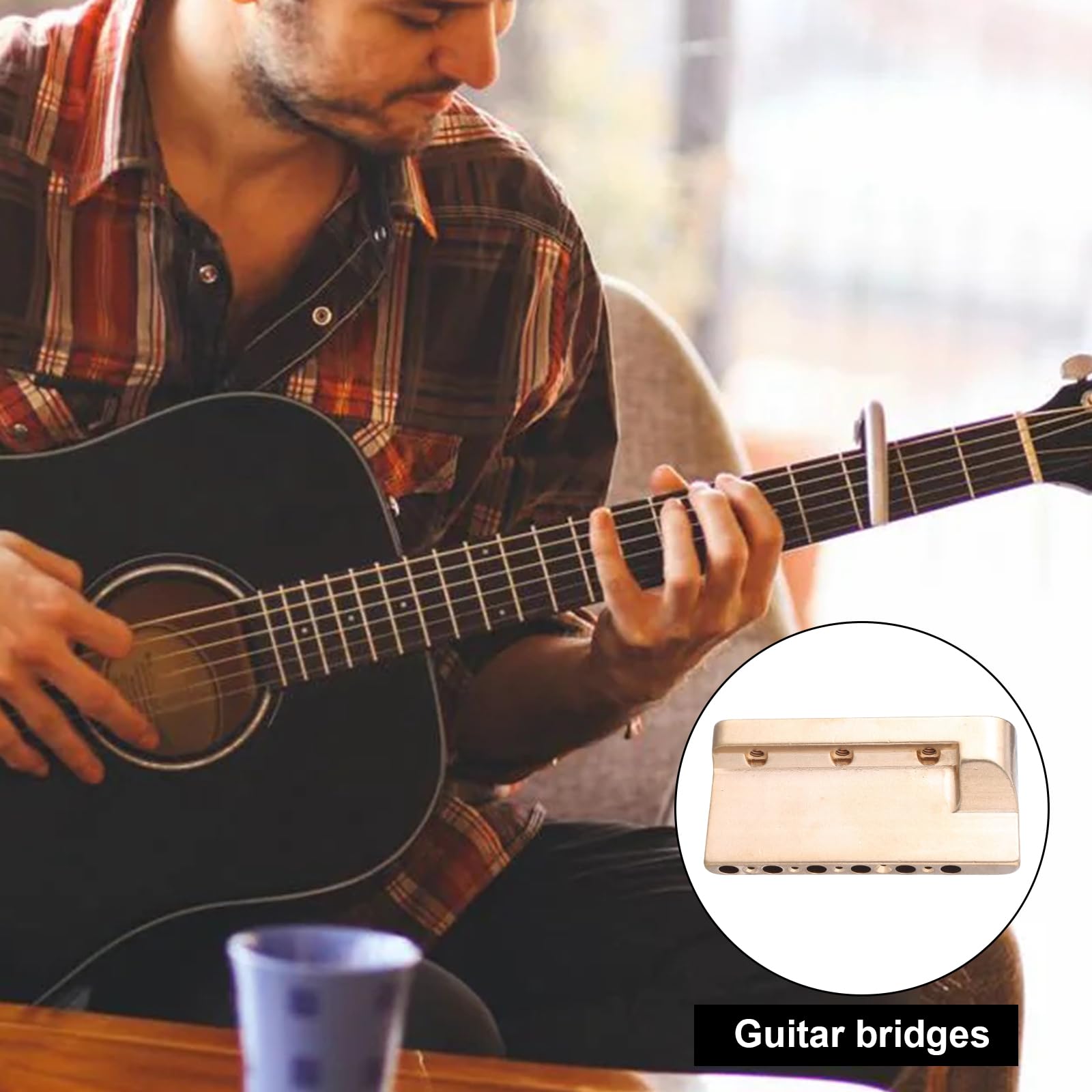 Gitara Tremolo Bridge Block Zamiennik Profesjonalna gitara elektryczna Mosiężny blok do mostu 6 mm Otwory Elektryczne Tremolo