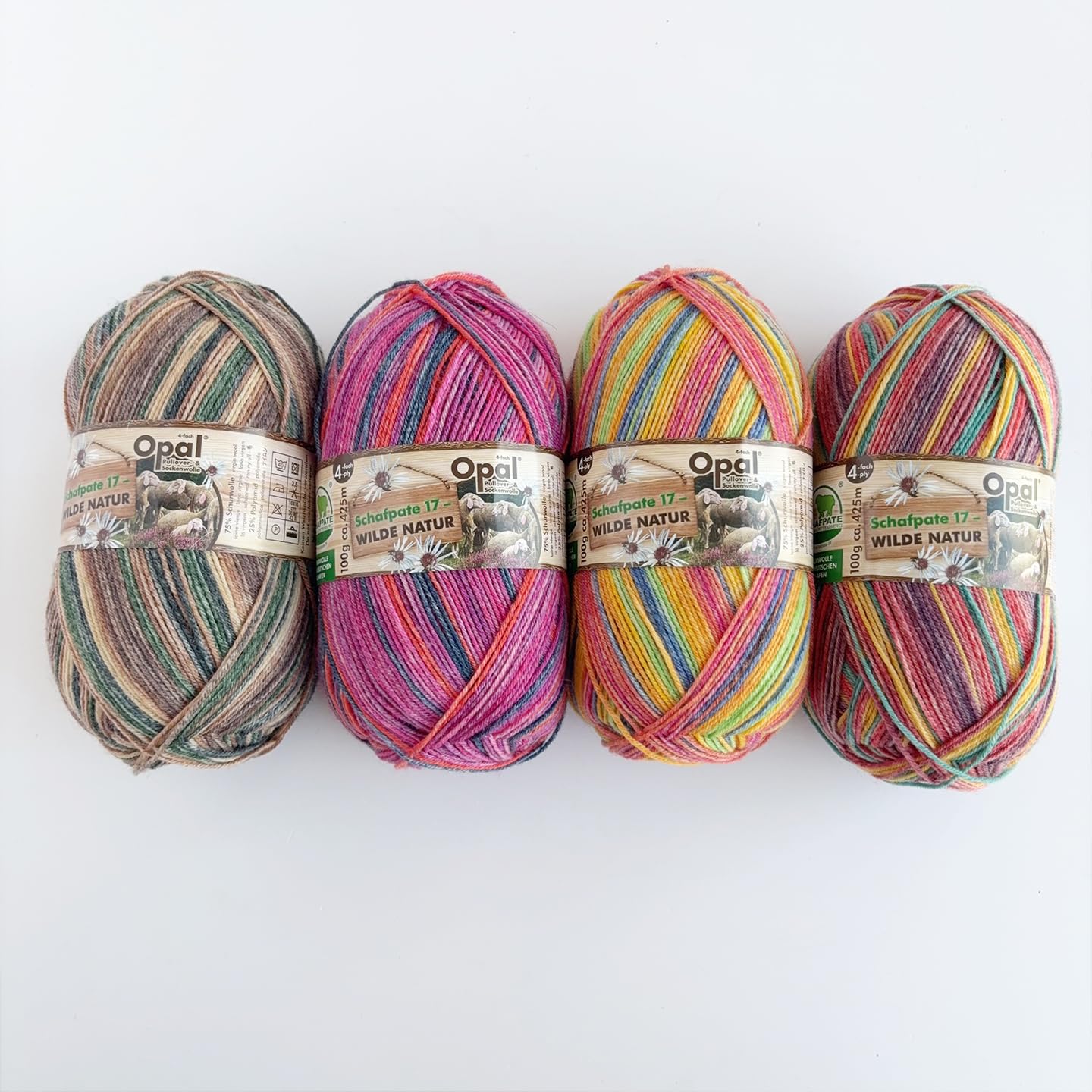 Amazon.com: 100g Opal Wilde Nature 4ply Sock Yarn, 75% Wool 25
