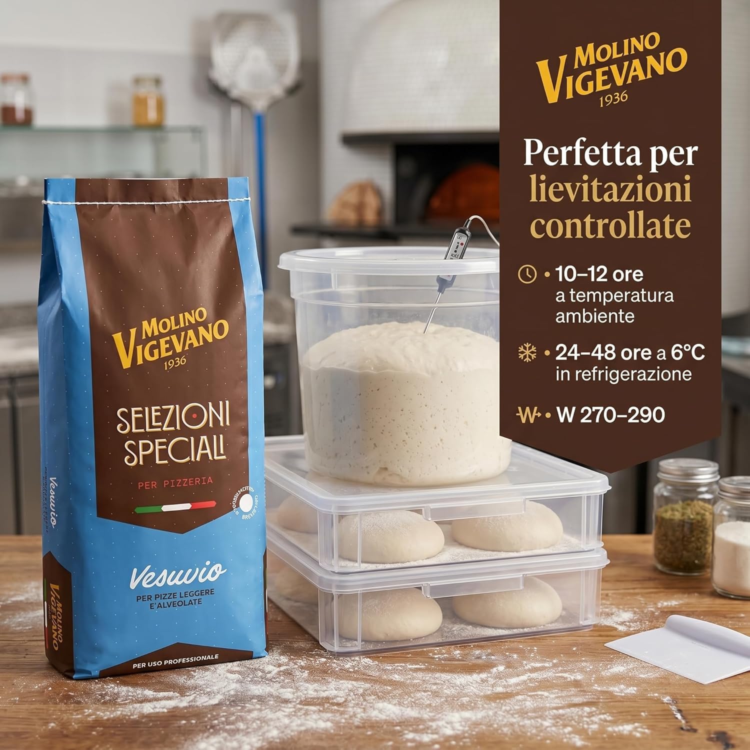 Italian Gourmet Profi-Pizzamehl Vesuvio 10kg + Italian Gourmet Polpa Gratis – Italienisches Tipo-0-Mehl für Pizza, leichte & alveolierte Teige, professionelle Pizza- und Backrezepte