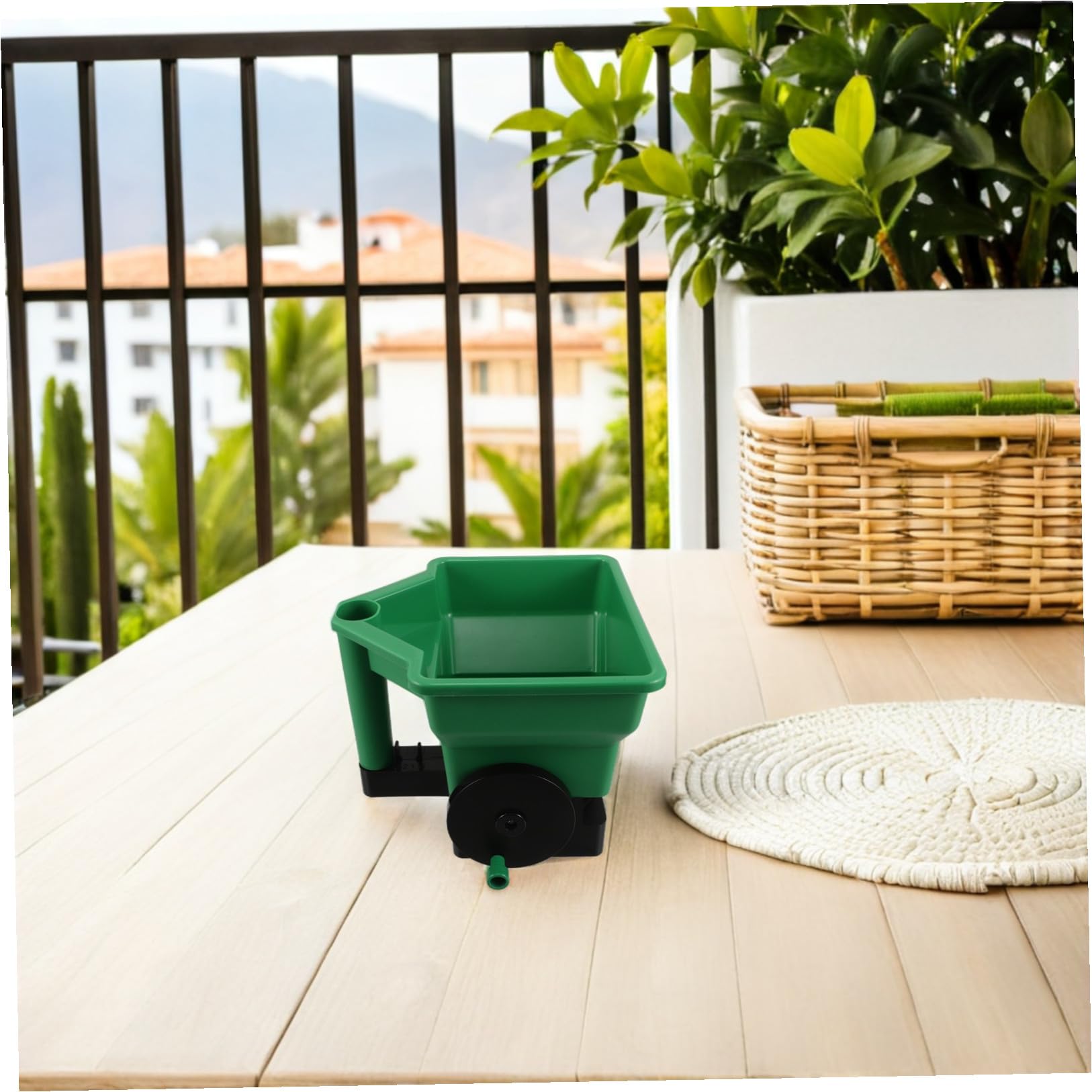 YARNOW Seminatrice Manuale Portatile per Giardinaggio, Spandiconcime Piccolo in Plastica Resistente Regolazione Larghezza e Densità, Strumento per Piantare Piantine e Cura Prato