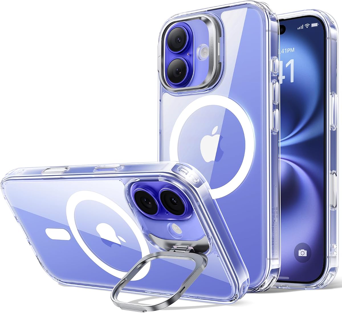 ESR for iPhone 16 Case Flex Stand, for MagSafe, Clear | Anti-Yellowing, 3X Military-Grade Drop Protection, Magnetic Phone Case, Shockproof Air Guard Corners, Resists Scratches