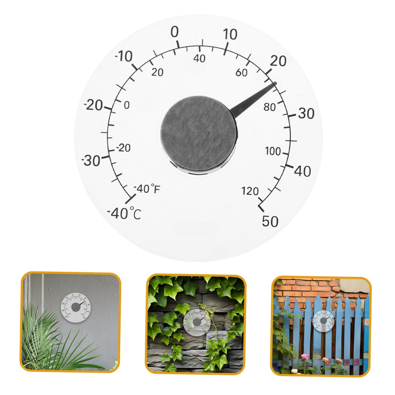 Abaodam 4 Pièces Thermomètre étanche thermomètre extérieur d'intérieur pour la maison de plein air de fenêtre pour l'extérieur pour garage Plastique