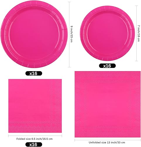 Miniatura 9 de Ruisita 48 piezas de vajilla de color morado oscuro sólido para fiesta, incluye platos llanos de papel de 7 y 9 pulgadas, servilletas de 2 capas