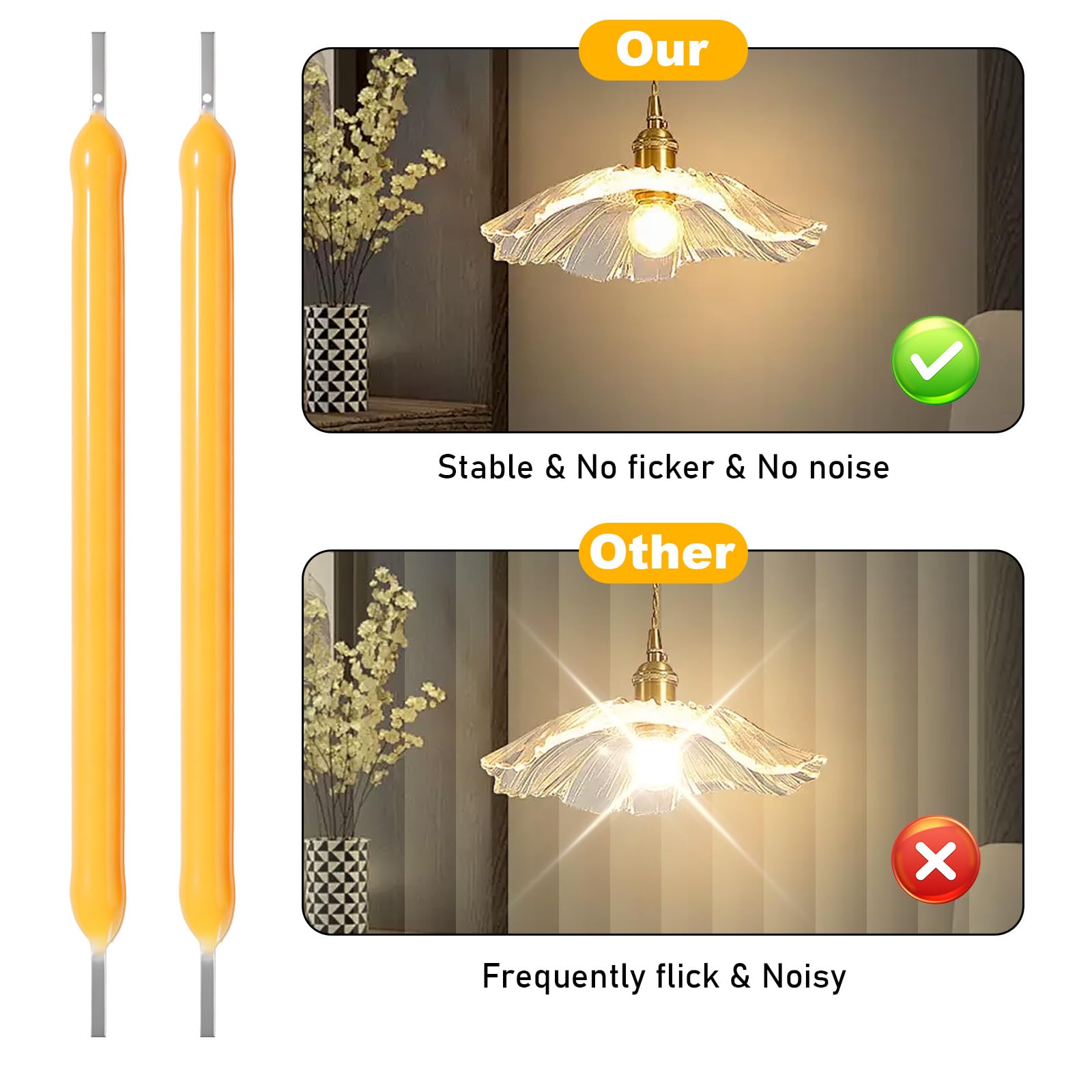 100 sztuk części zamiennych z filamentem LED, 38 mm, 3 V, części żarnikowe żarówek, filament żarówek, żarnik z ciepłym światłem, elastyczne akcesoria świetlne do oświetlenia DIY, oświetlenie domu