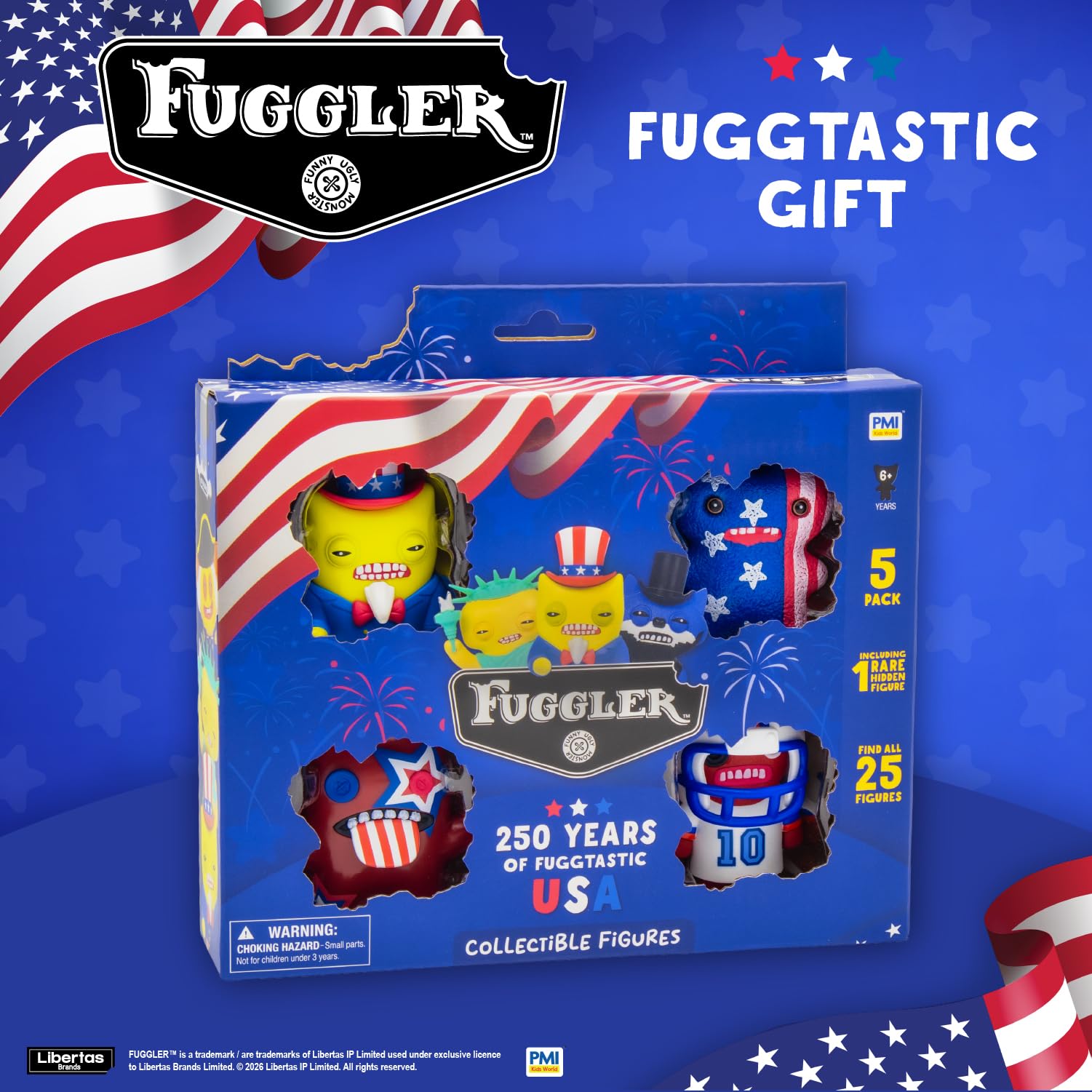 Amazon.com: Fuggler USA 250 Anniversary Collectible Figures 5 Pack