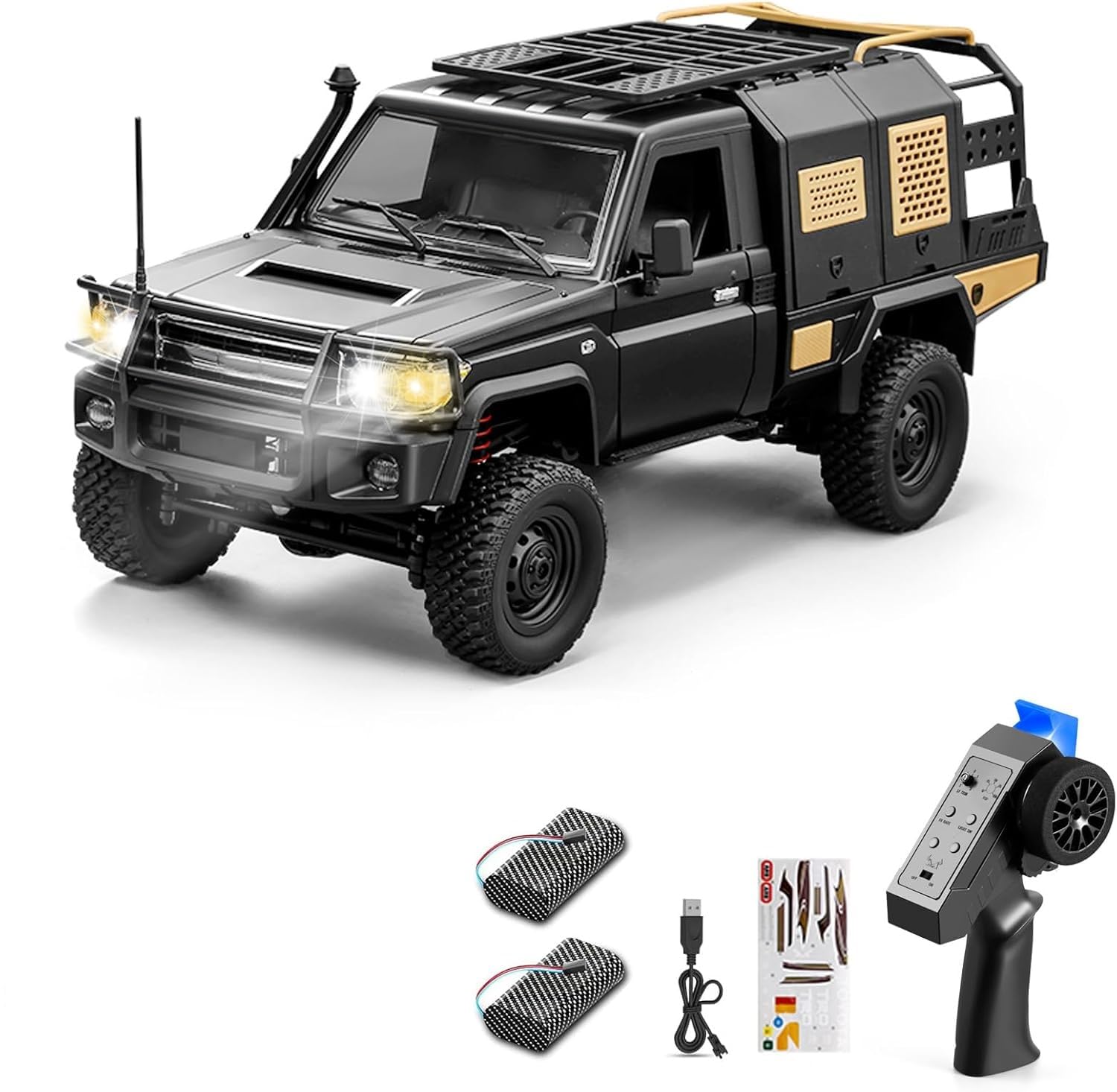 1/12 RC Crawler, MN82S RC Rock Crawler 4x4 Toyota LC79 RC Truck, 2.4GHz Remote Control Off Road Car with LED Lights for Adults, Hobby Grade RTF Toy Vehicle Gifts-image-39