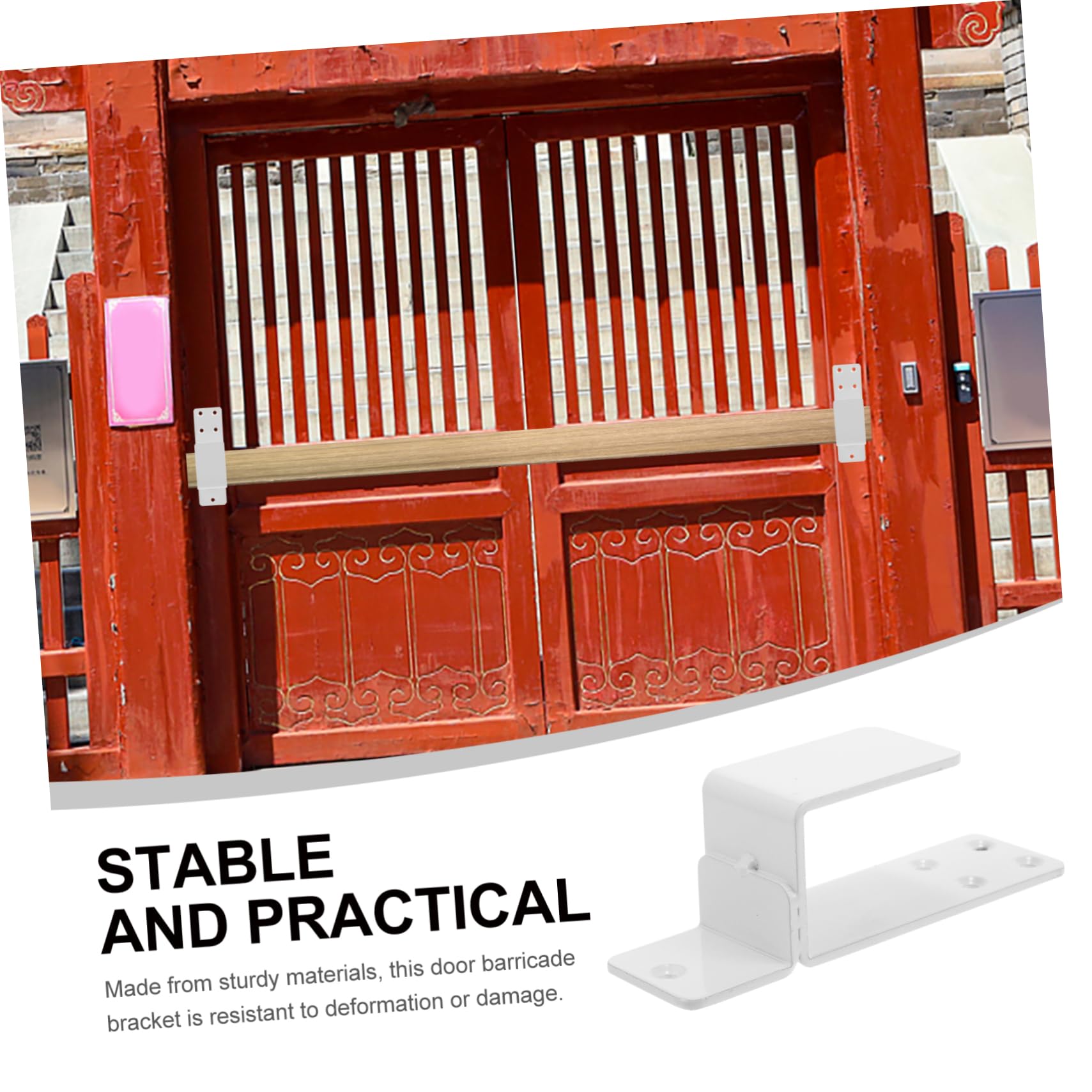 Sosoport Supports de Barrière de Sécurité en Acier Blanc Lot de 2 Résistants à Déformation Design Polyvalent pour Sécuriser L'entrée pour Porte