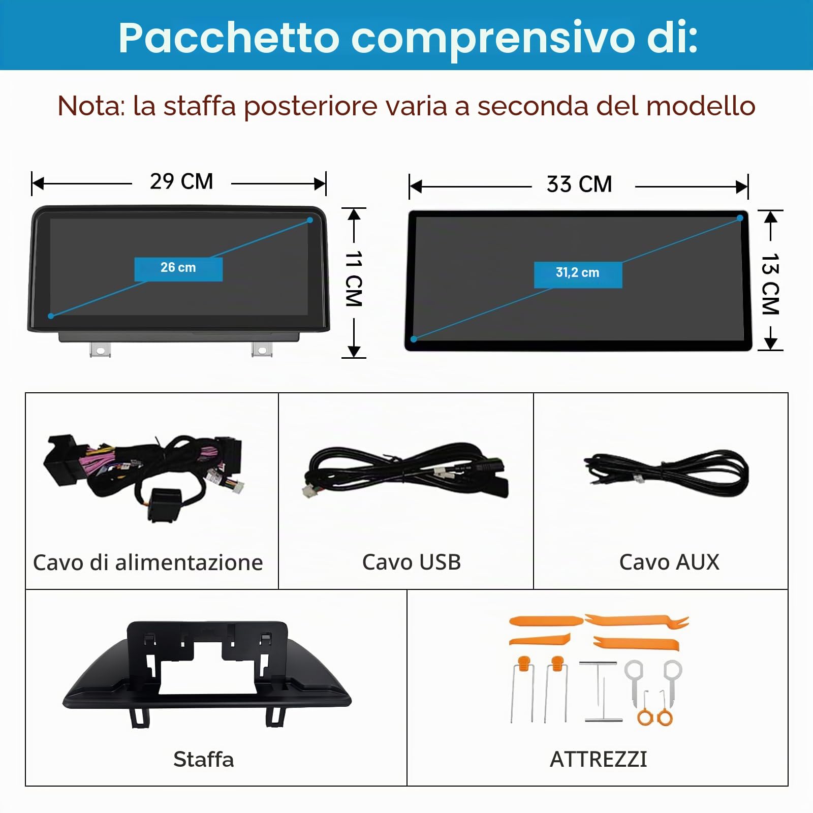 Autoradio touchscreen da 12,3 pollici per BMW Serie 1 E81/E82/E87/E88 2004-2008 con sistema CCC, supporta Apple CarPlay/Android Auto/Mirrorlink/Navigazione, aggiornamento autoradio
