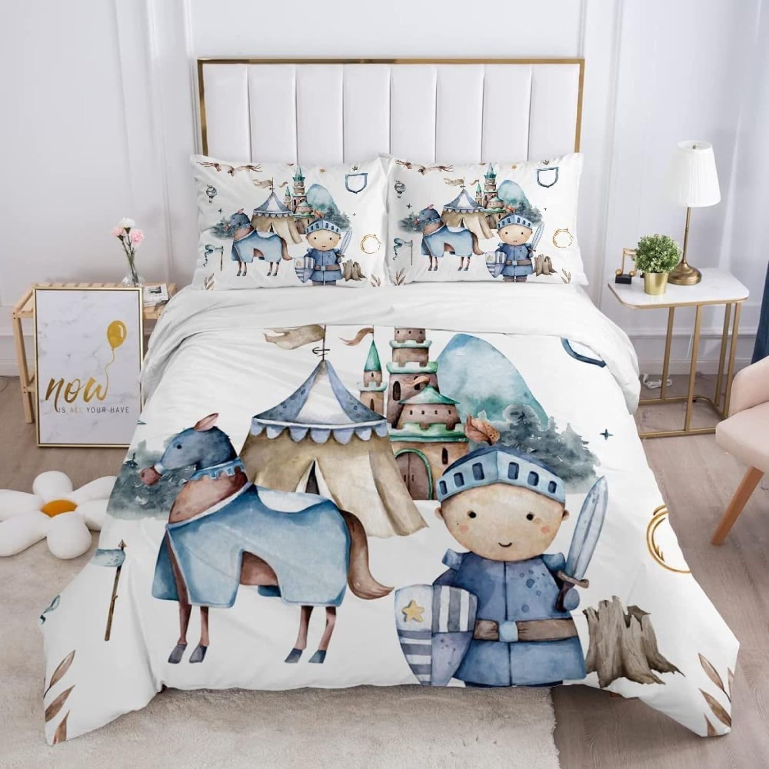 NUEYSP Double Duvet Set Rome Double Bed Duvet Cover Set for Kids Aldult with Zipper Closure Hypoallergenic Microfiber Quilt Cover 78.7"x 78.7" + 2 Pillowcases 19.7"x 29.5"