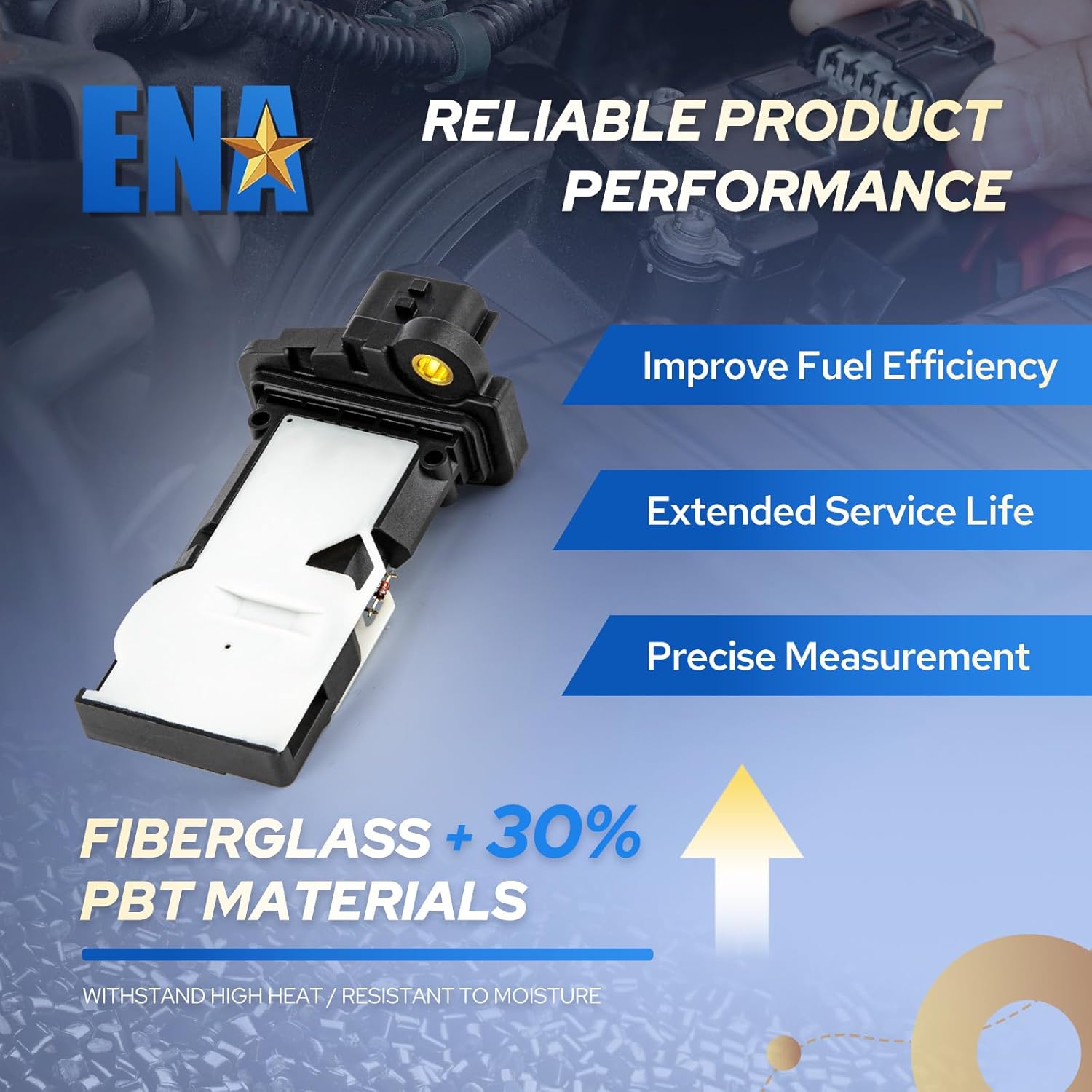 ENA Mass Air Flow Sensor Meter MAF Compatible with Nissan Rogue Sport Altima Maxima Murano Pathfinder Kicks Sentra Versa Infiniti QX60 2016-2023 Replacement for MAS0457 AF10539 226805RB0A 22680BV80B