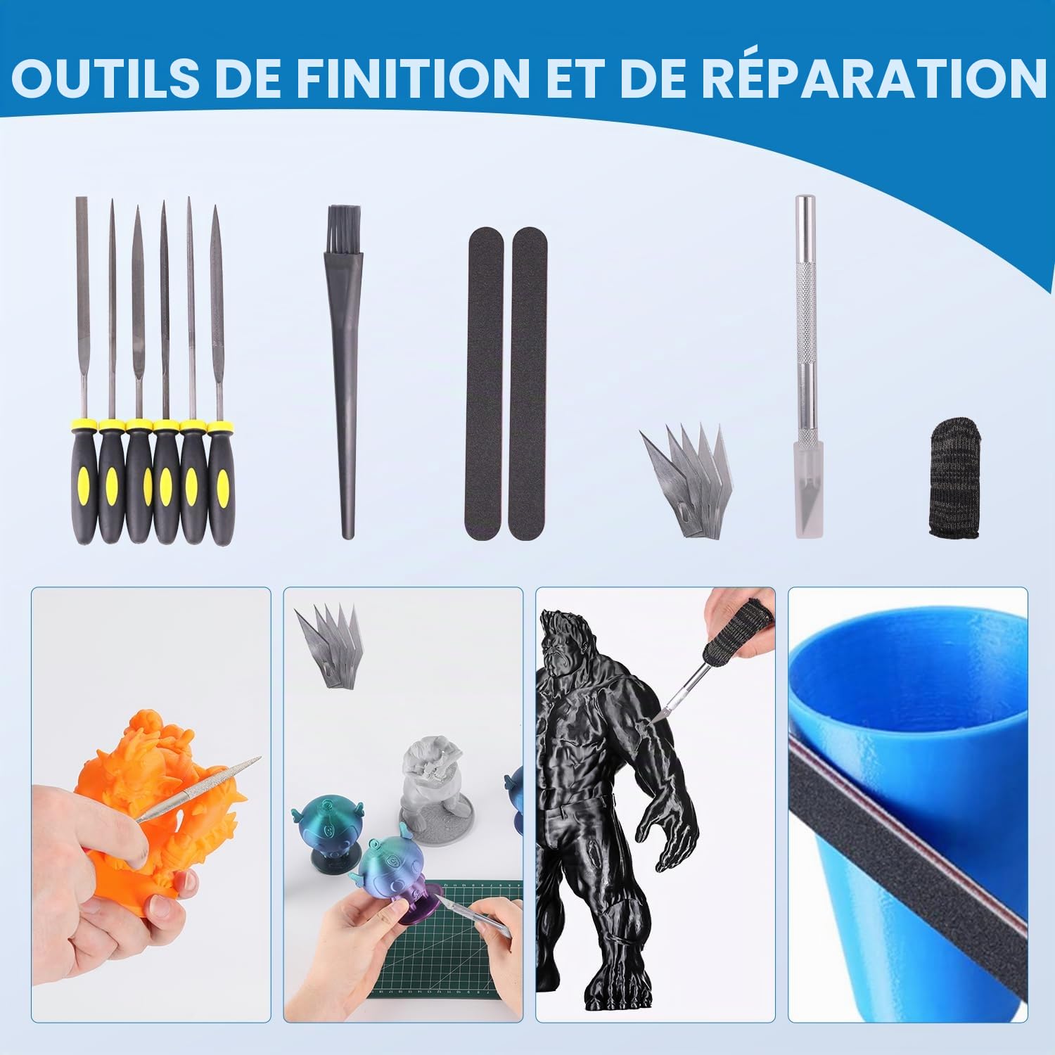 Sovol Kit D'outils 3D pour Imprimante 36 Pièces, Kit de Nettoyage et de Retrait d'impression 3D, Outil D'ébavurage, Ensemble de Couteaux Artistiques pour la Finition et Modèles 3D