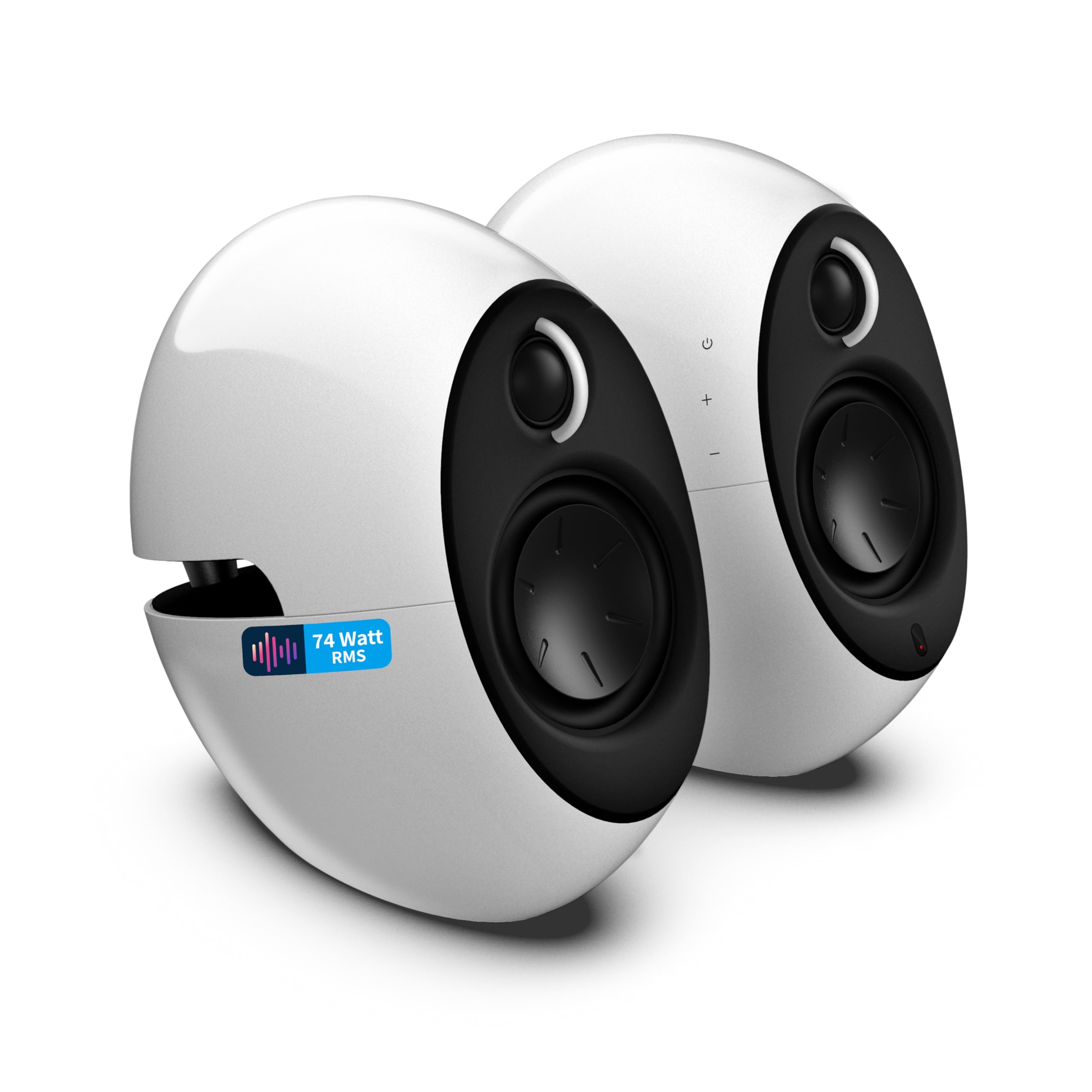 Edifier Luna Eclipse - Kit d'Enceintes Design 2.0 Bluetooth avec Télécommande IR Blanc 74 W E25 White