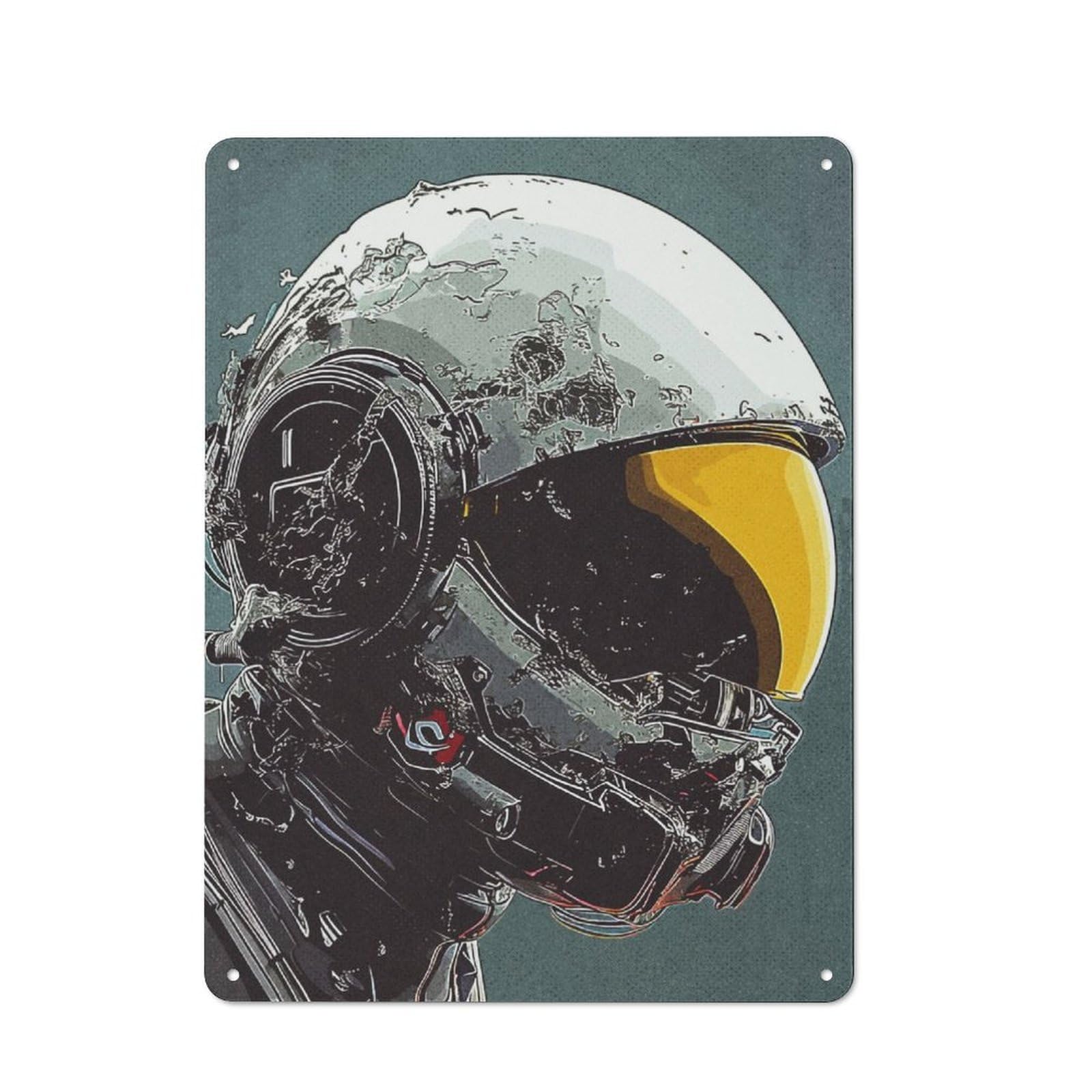 Junmoney The Helmet Retro Metal Sign 40X30cm For Garden Room Or Summerhouse, A Decorative Christmas Gift For Summerhouse Decorators