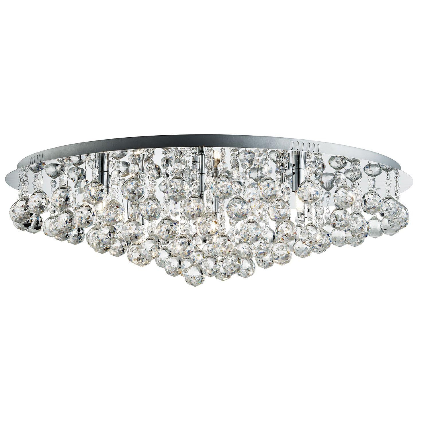 Searchlight Lighting Chrome Searchlight 9598-8Cc Hanna 8 Light Round Flush Ceiling Light In With Crystal