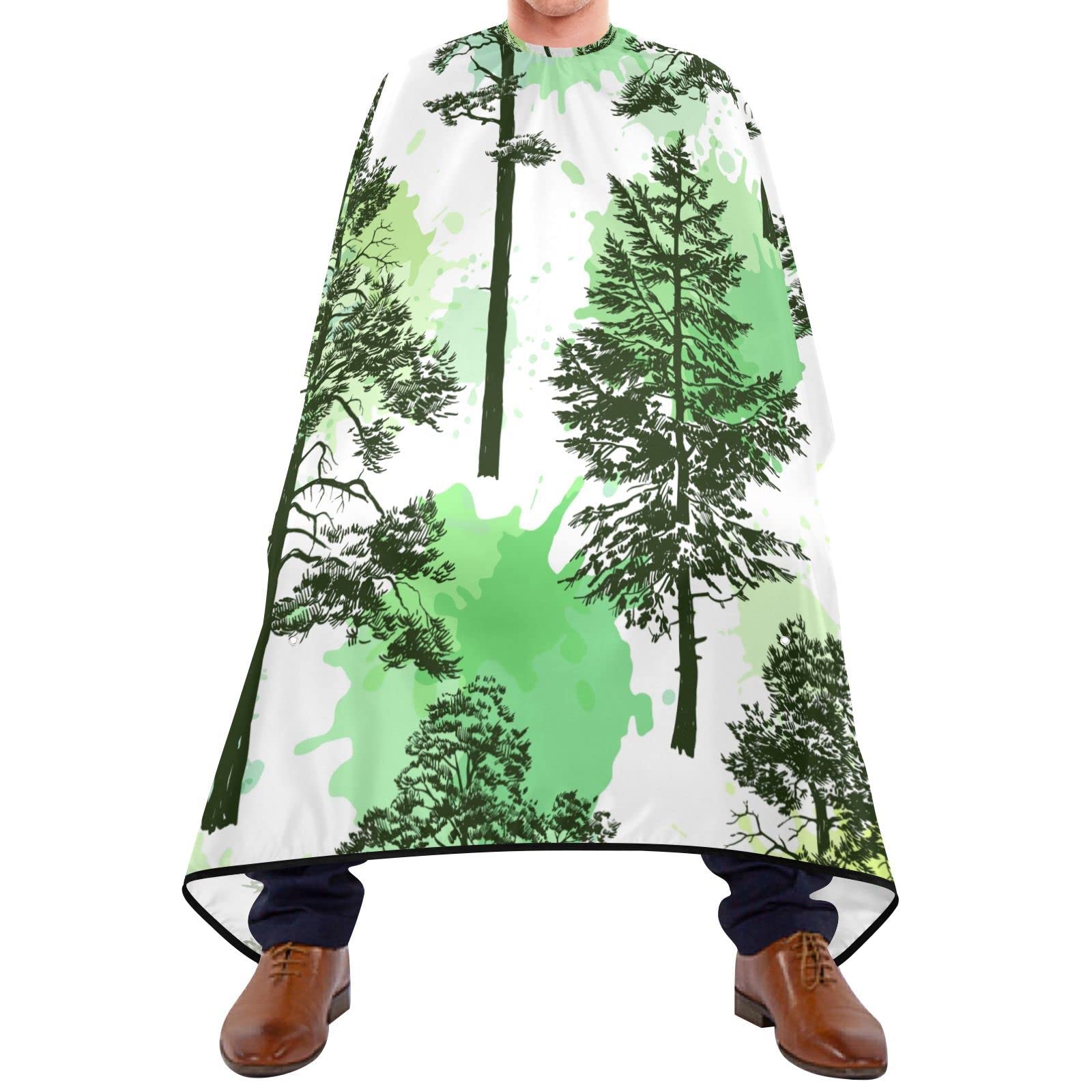 Capa De Peluquería 140x168cm, Árboles Bata Peluqueria Unisex Personalizada Antiestático Capa De Barbero Profesional, Para Hogar, Barberías