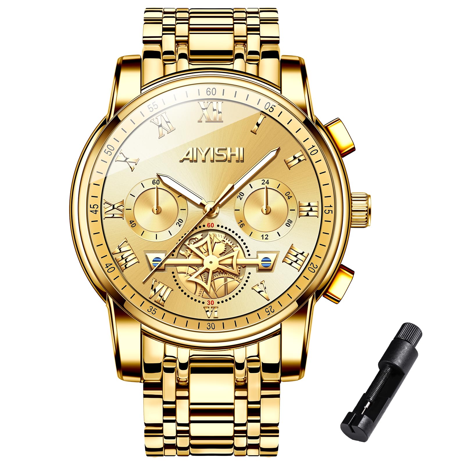 Analog Wrist Watches for Mens,Quartz Calendar Casual Stylish Business Sport Military Waterproof Rubber Silicone Band Watch