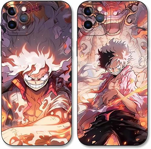 Paquete de 2 fundas de teléfono de anime para iPhone 11 Pro de 5.8 pulgadas, fundas de estética con estampado de manga, diseño de dibujos animados