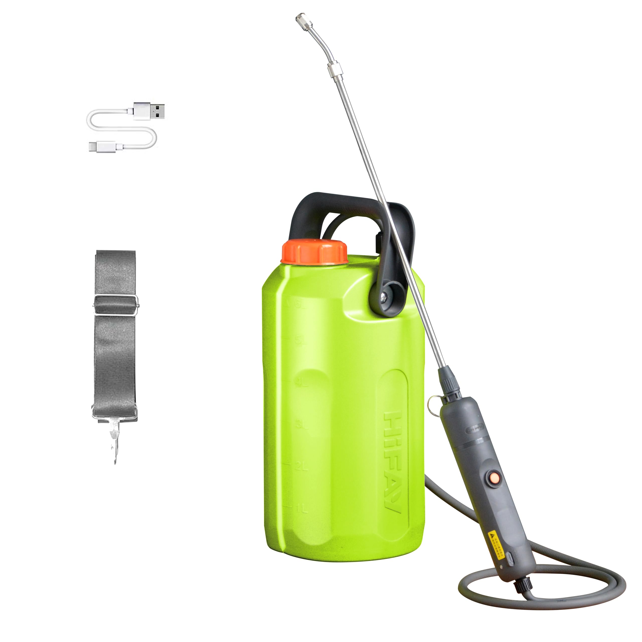 ESX-6 1.6G/6L Battery Powered Sprayer Built-in 4000mAh Rechargeable Battery, Spray 32Gallons on a Single Charge,Telescopic Wand,Electric Sprayer in Lawn & Garden(Green)