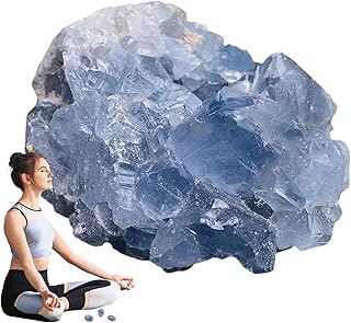 Celestite Natural Raw Celestite Cluster - Irregular Raw Stone - for Home Decor Stone Collection for Living Room Shelf