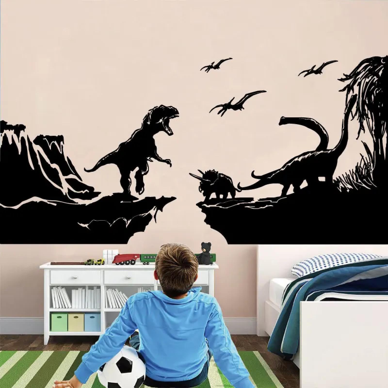 YOUOUSI Dinosaur Tyrannosaurus Rex Pterosaur Vinyl Wall Stickers for Children's Rooms, Playrooms, Bedrooms, Activity Rooms, Special Wall Art Decals for Kids
