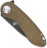 Vista 4 de Sitivien ST139 Sandvik 14C28N Cuchillo plegable de hoja de acero, cuchillos de herramientas EDC con mango Micarta para acampar al aire libre, Verde