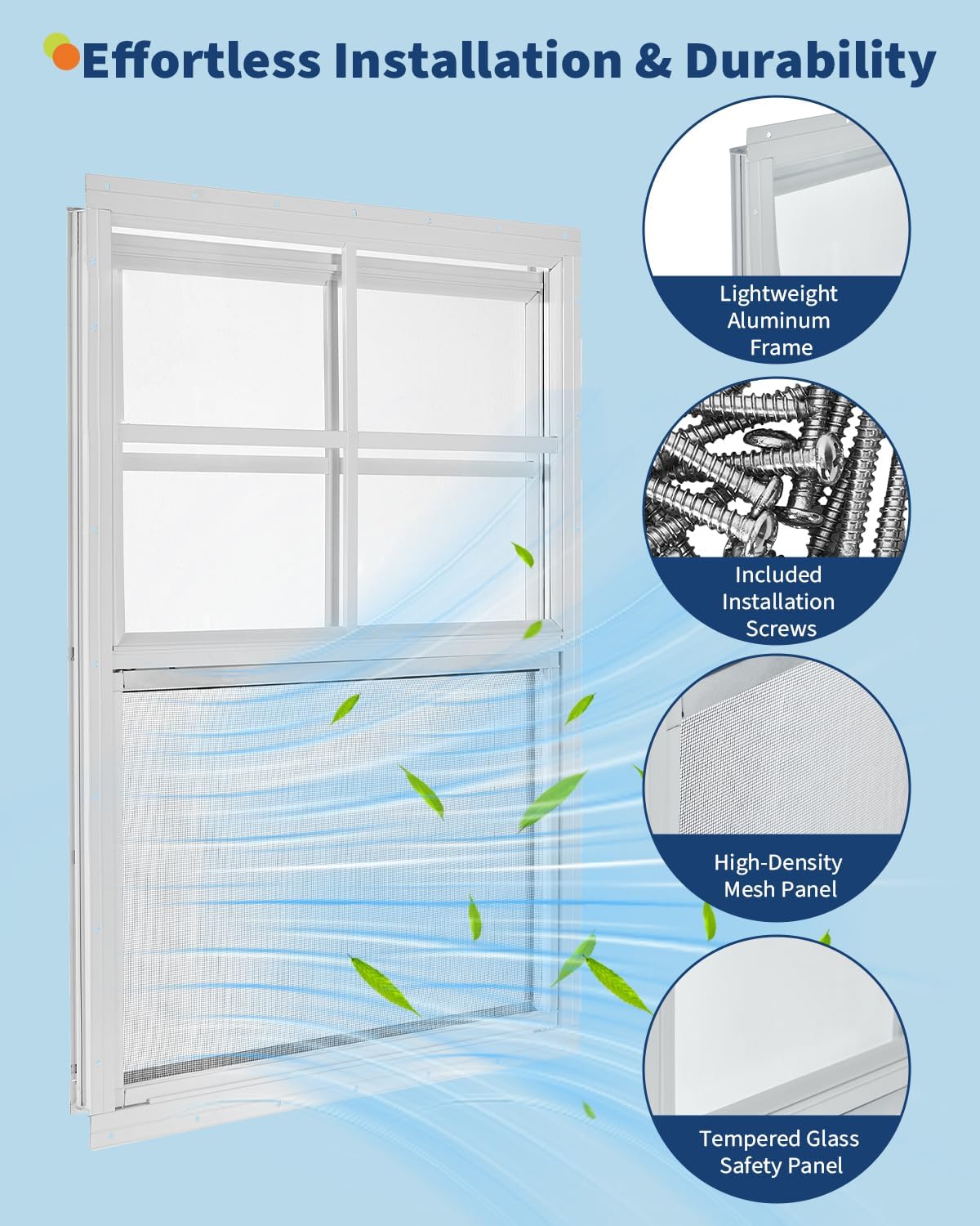 12x18 Inch Aluminum Shed Window, Flush Mount Sliding Window with Tempered Glass and Screen for Ventilation in Shed, Chicken Coop, Playhouse, Garage