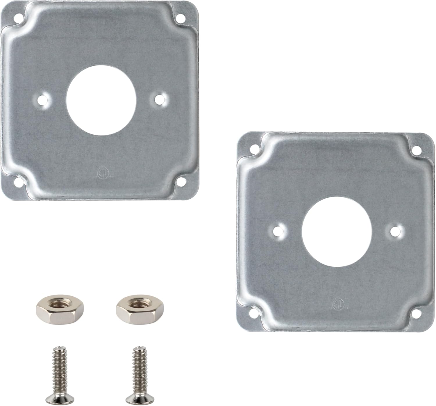 4 Inch Electrical Box Square Exposed Work Cover, Receptacle Cover Outlet BoxCover for 4 x 4 Inch Metal Receptacle Electrical Box（pack of 2)