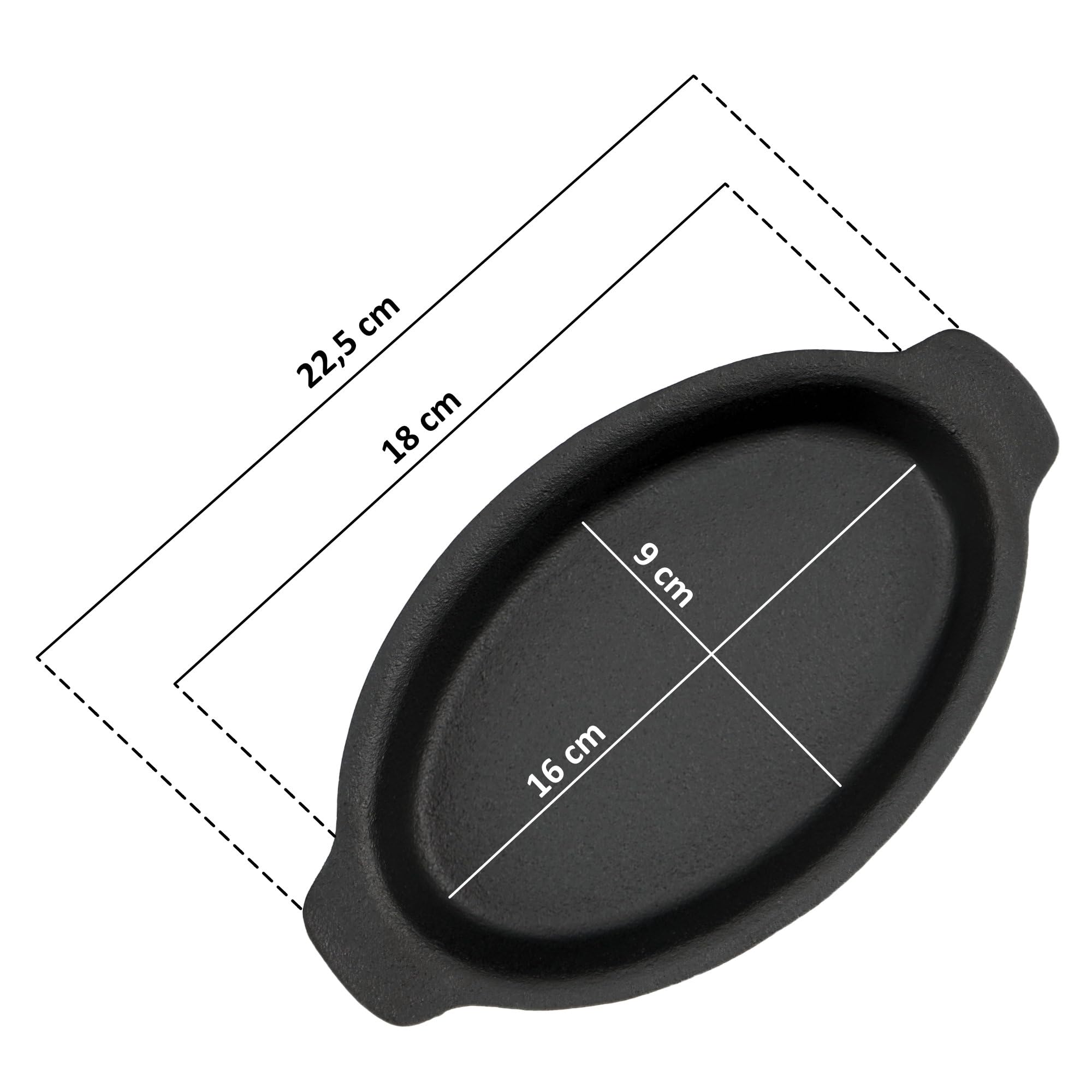 BBQ-Toro Zestaw żeliwnych patelni do serwowania (6 sztuk) | 22,5 x 13 cm – owalne