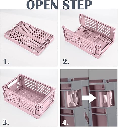 Miniatura 4 de monomono Paquete de 5 mini cestas de plástico para organizar, cajas plegables plegables para almacenamiento y organización, almacenamiento en el