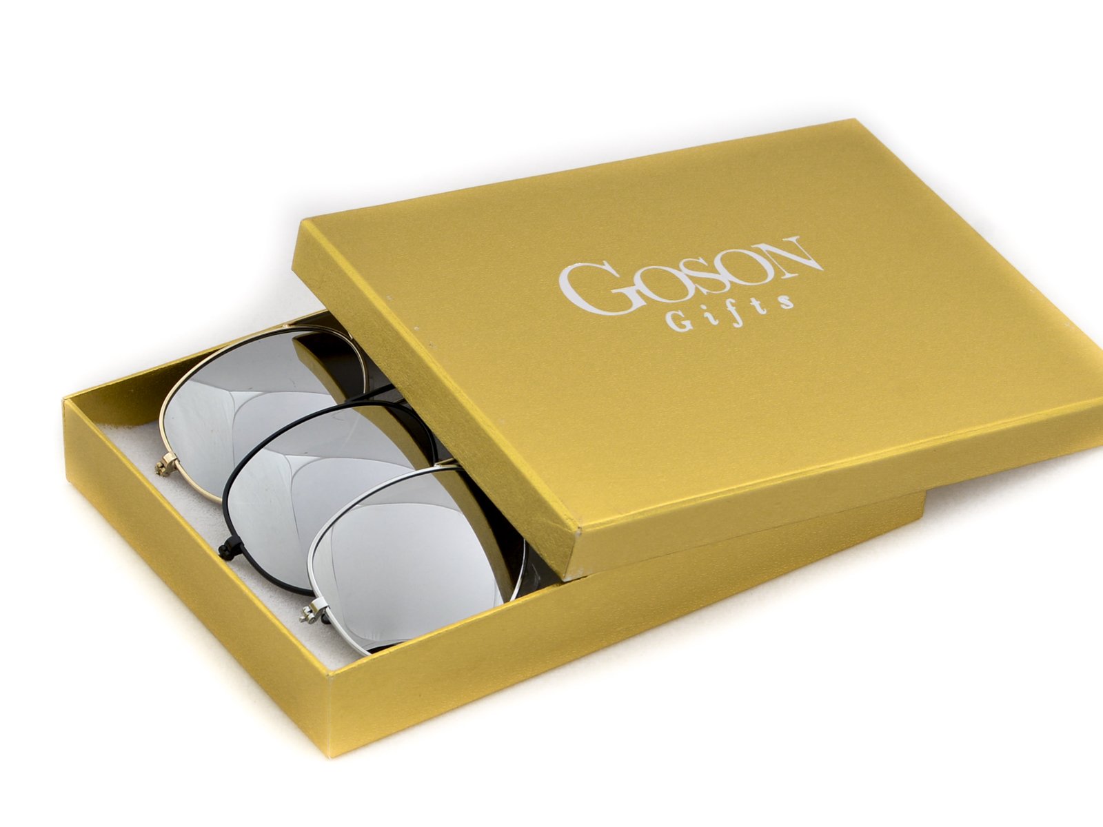 Goson Sunglasses Mirror Aviator Gift Box Set