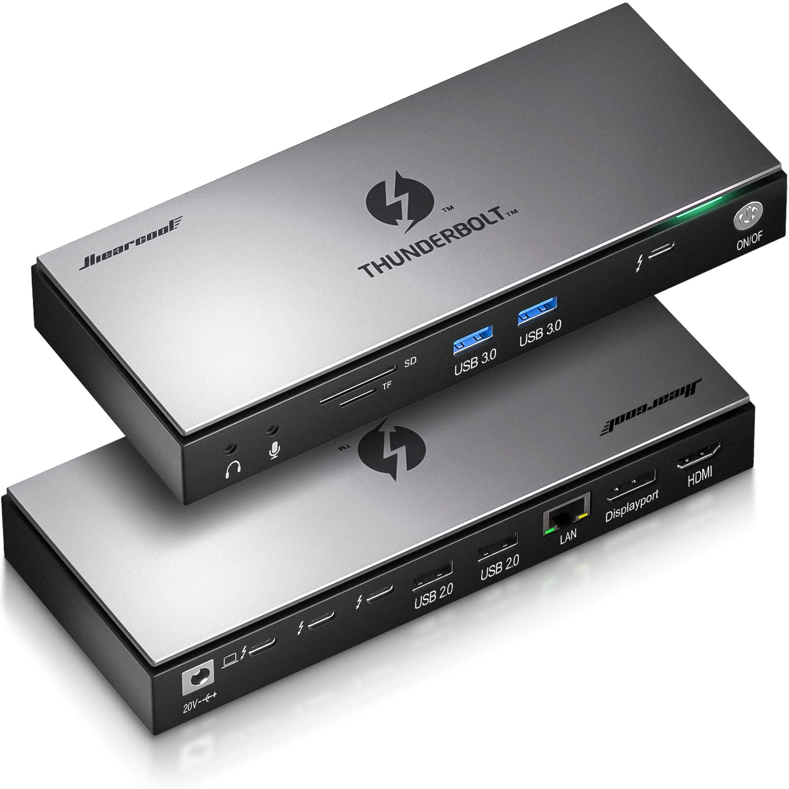 Thunderbolt 4 Dock,Hiearcool 4K Quadruple Displays Thunderbolt 4 Docking Station, 16 in 1 Universal 