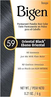 Bigen #59 Oriental Black Permanent Powder Hair Color - 3 Pack | Ammonia-Free Gray Coverage, Natural Shine
