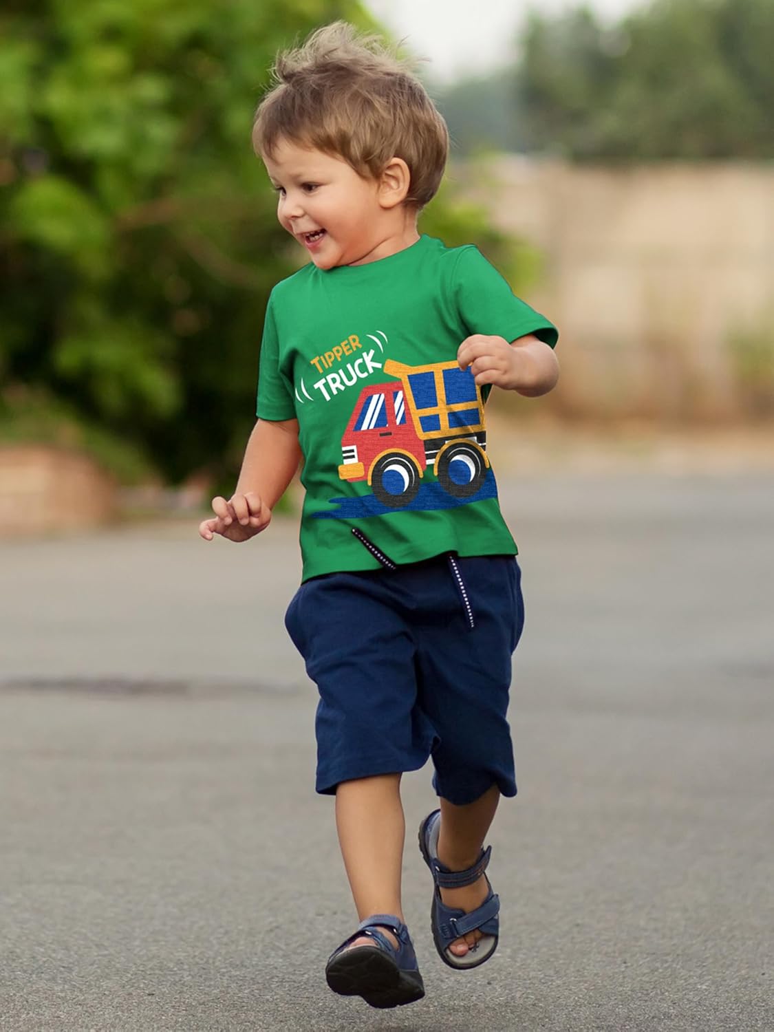 QWE Toddler Boys Short Sleeve Shirts 4-Pack Cotton Summer T-Shirts Cartoon Graphic Tops Tees 18 Months to 8Y