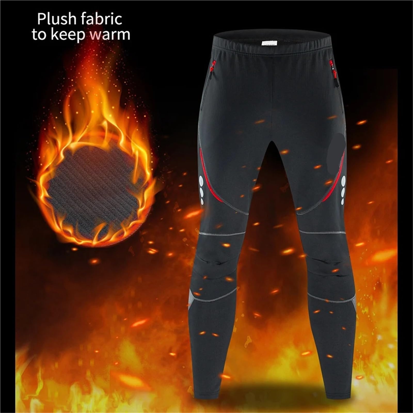 Pantalon de Cyclisme for Hommes, Coupe-Vent, imperméable, Polaire, épais, Chaud, for vélo Montagne, équitation, Moto, Hiver pour Cyclisme