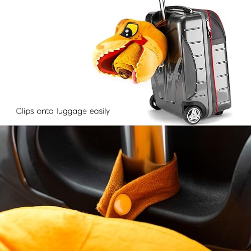 Miniatura 7 de Jurassic World Reposabrazos de cabeza de dinosaurio juguete de viaje de peluche con manta de 13 pulgadas  Juego de almohada de viaje para niños (T