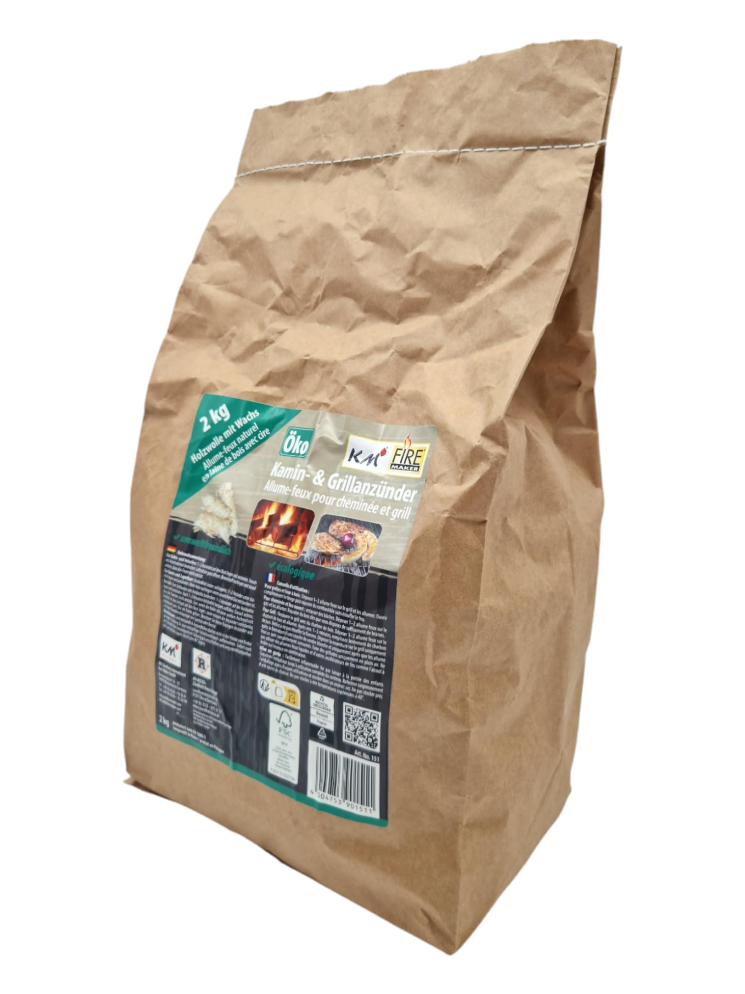 2 kg de encendedor de lana de madera ecológica