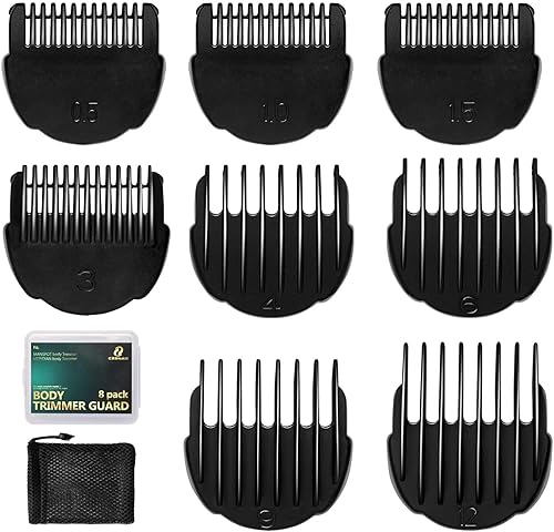 Miniatura 9 de CR8GR8 Peine Guía Profesional de Corte Compatible con Manscaped 3.0, Paquete de 4, 8 Longitudes de Corte de 1/8"-1/2" Pulgadas Compatible