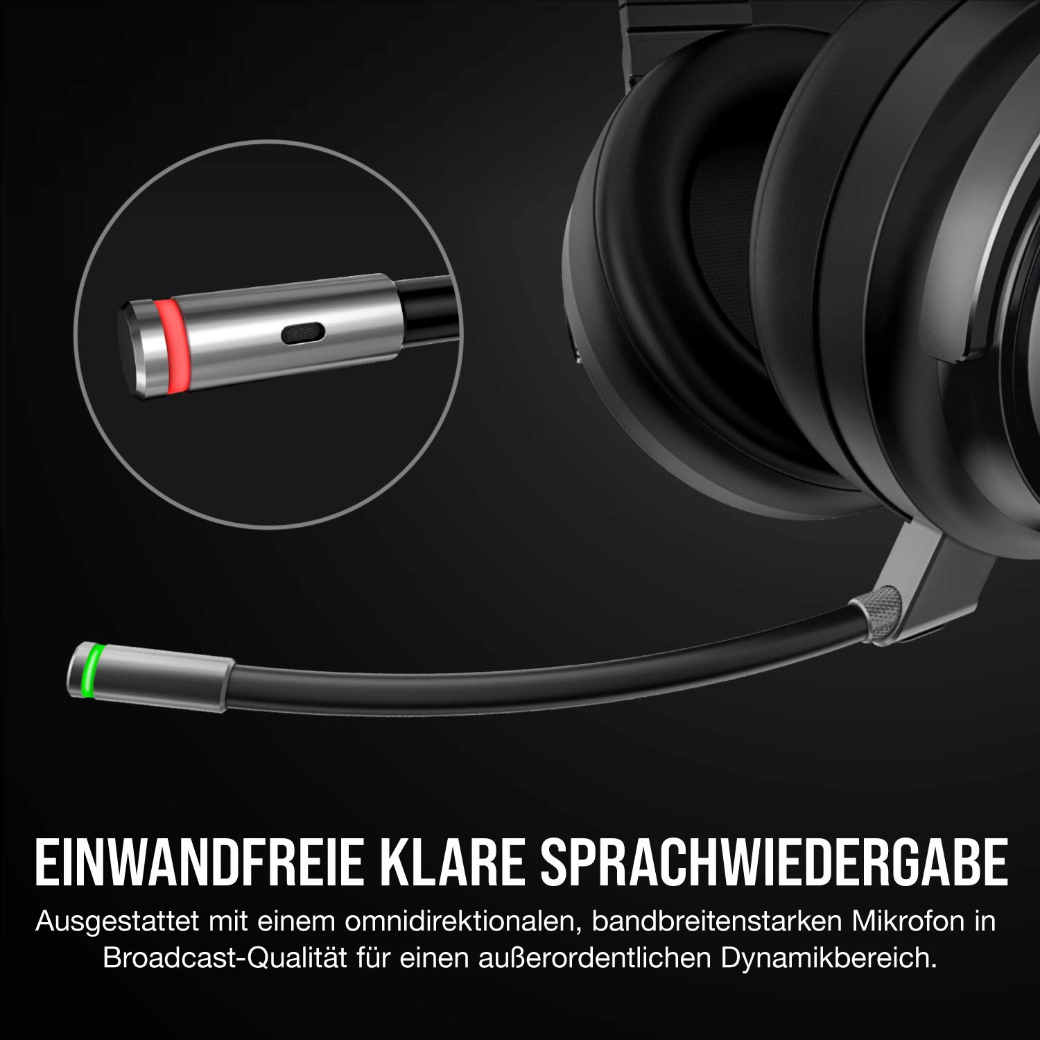 Corsair Virtuoso RGB Wireless Gaming Headset 7.1 Surround Sound Abnehmbares Mikrofon iCUE-Kompatibel PC Mac PS5 PS4 Nintendo Switch Mobile Carbon