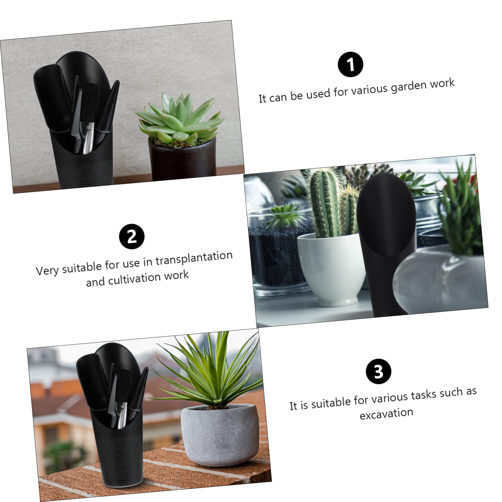 Abaodam 3 Series Herramientas De Jardín Suculentas Neveras Negras Mini Herramientas Manuales De Jardín Herramienta para Plantar Flores Accesorio De Jardinería El Plastico 5 Piezas X 3