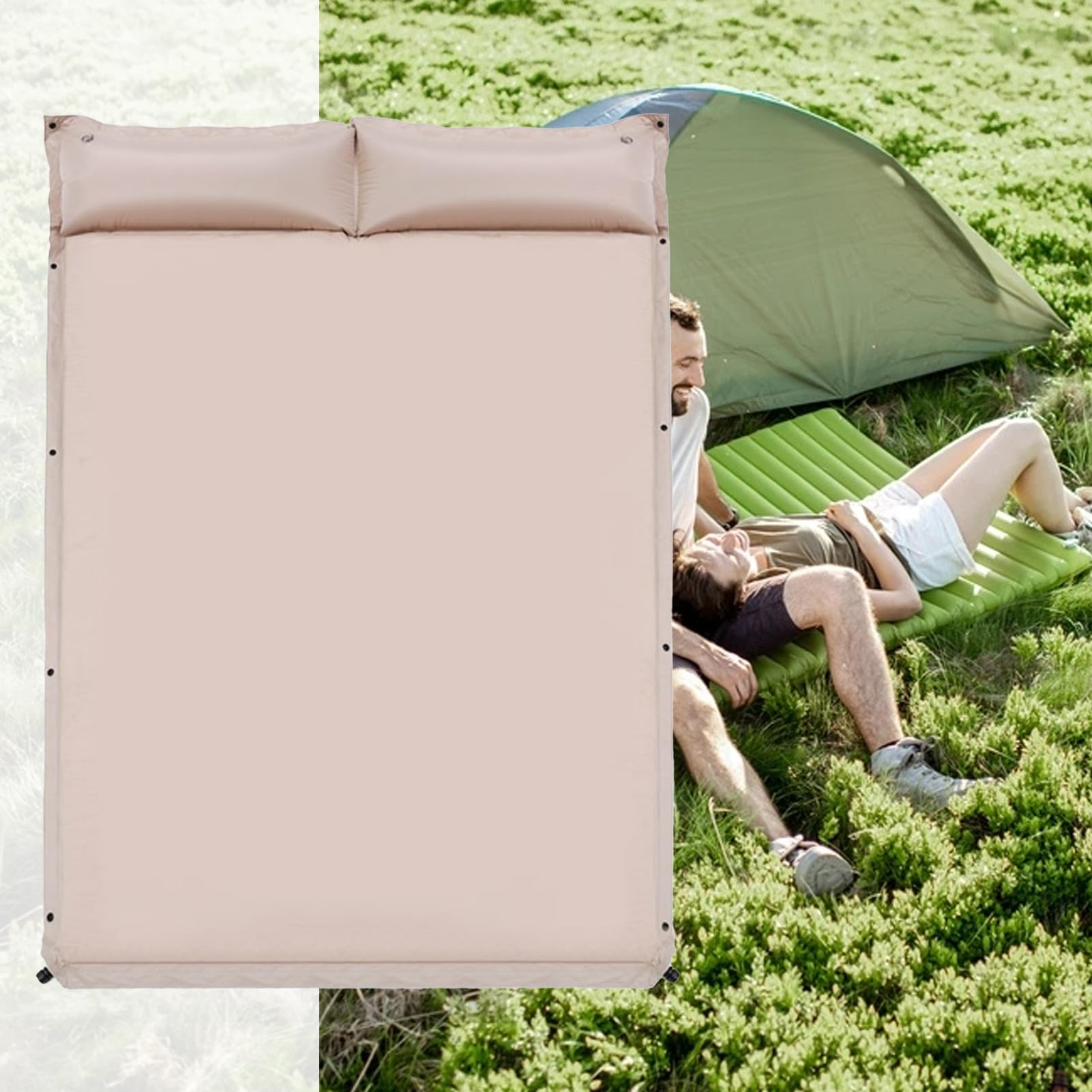 Matelas Gonflable Camping Tapis de Sommeil Auto-Gonflant pour Plage | Sommier Pneumatique d'Extérieur Pour Randonnée Pêcheurs Road Trip Voyageurs Maison Plage Jardin Fêtes