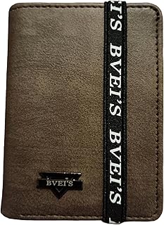 محفظة من الجلد صغيرة الحجم للكروت الشخصية وبطاقات الفيزا بتقنية RFID (1, بني غامق)