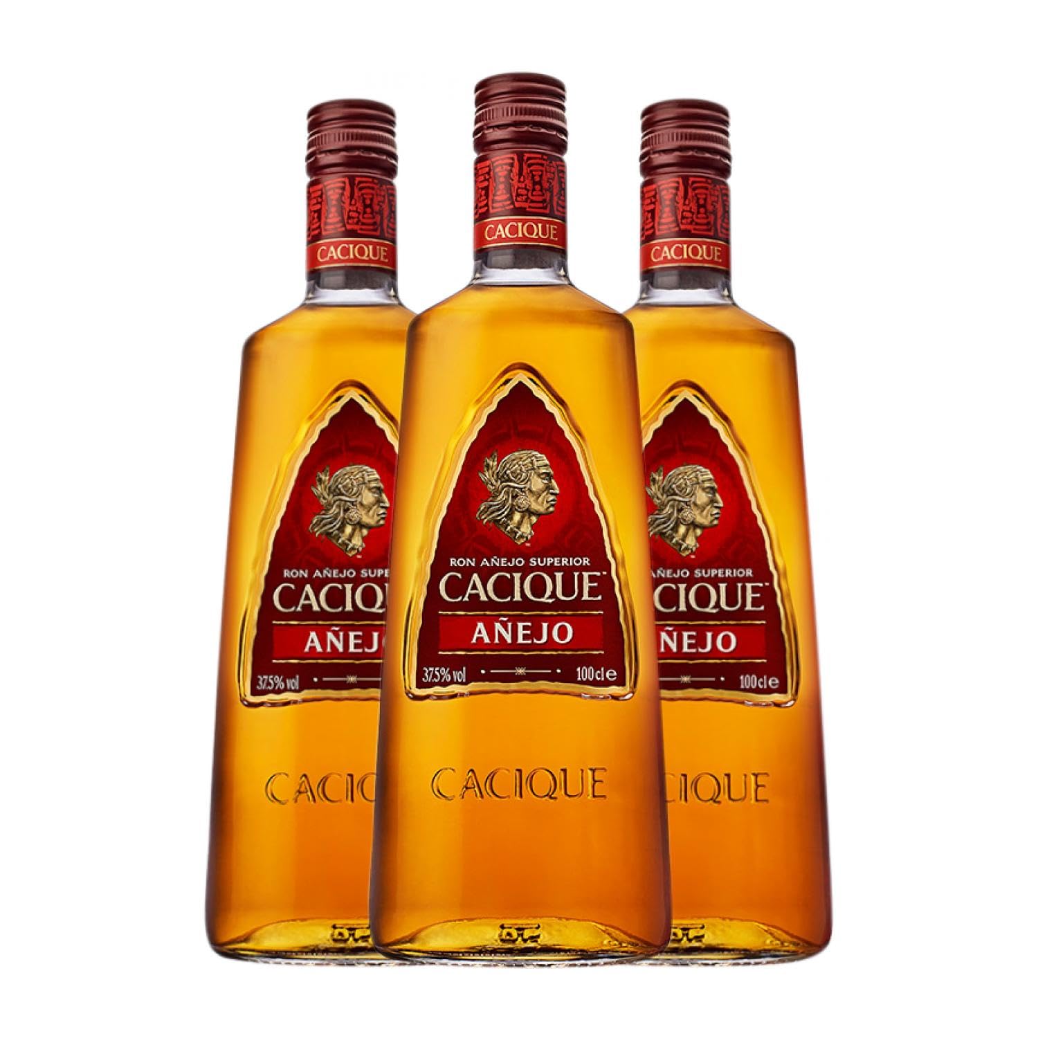 Ron Cacique Añejo Botella Misil 1 L (Caja de 3 Botella Misil de 1 L)