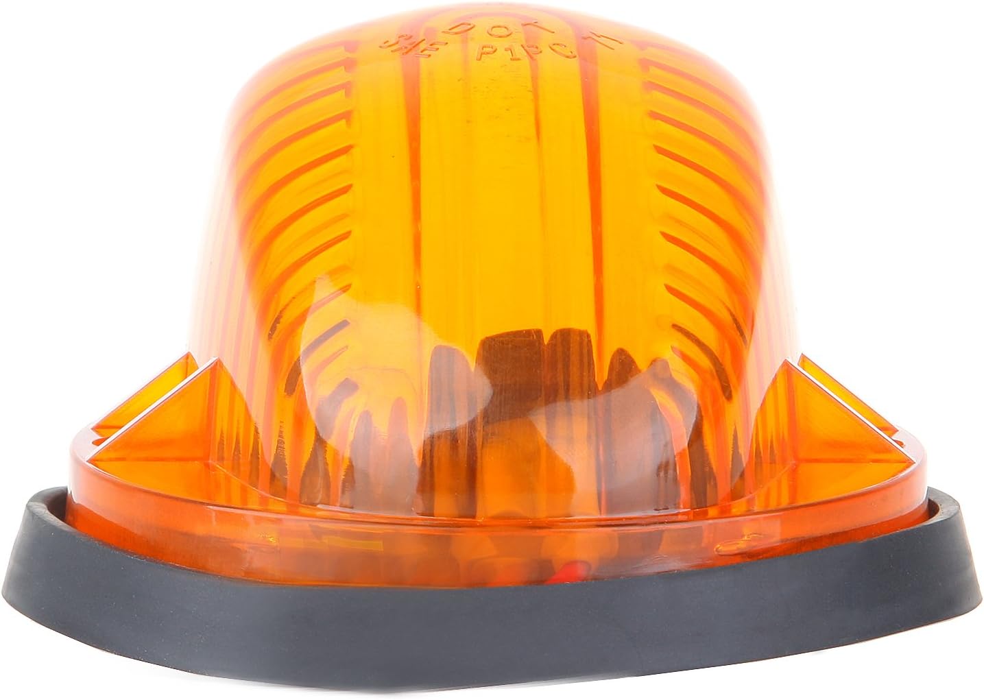 cciyu 5x AmberLen Round-Shape Cab Marker Cover Top Clearance Roof Running Light w/Base T10-6-5730-SMD White LED Bulbs
