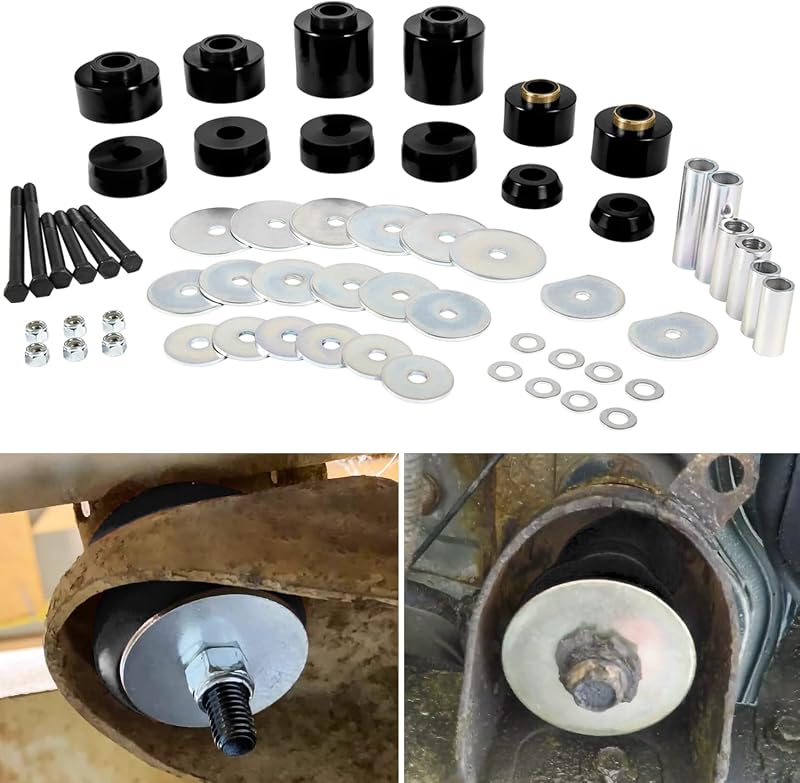 Kit de buchas do suporte da cabine E-cowlboy para Ford F-150, F-250 e F-350 1980–1998 2WD/4WD – 66 peças