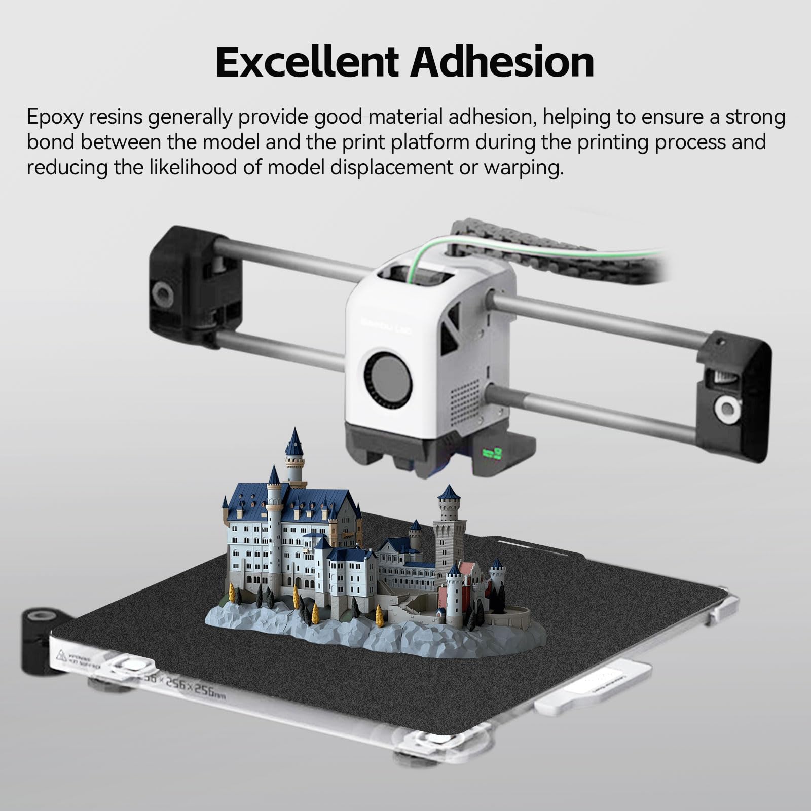 UniTak3D A1 Build Plate Żywica epoksydowa 257 * 257mm Platforma drukująca Dwustronne magnetyczne łóżko drukujące Compatible with Bambu Lab P1P/P1S /X1/X1C/X1E/A1 Drukarkami 3D