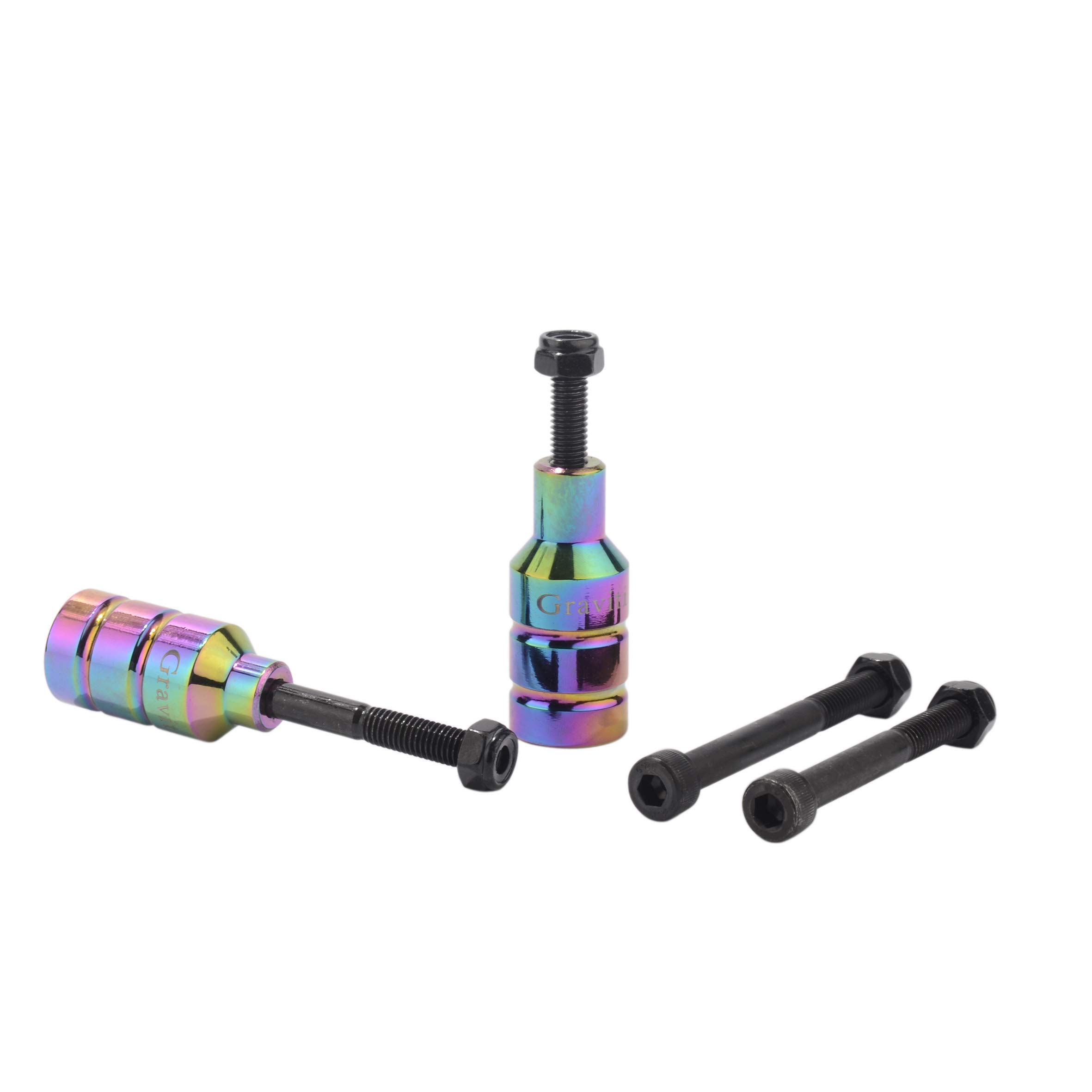 GRAVITI Pro Stunt Scooter Pegs CNC Aluminum Pegs with 4 Strong Axle Hardware for Kick Stunt