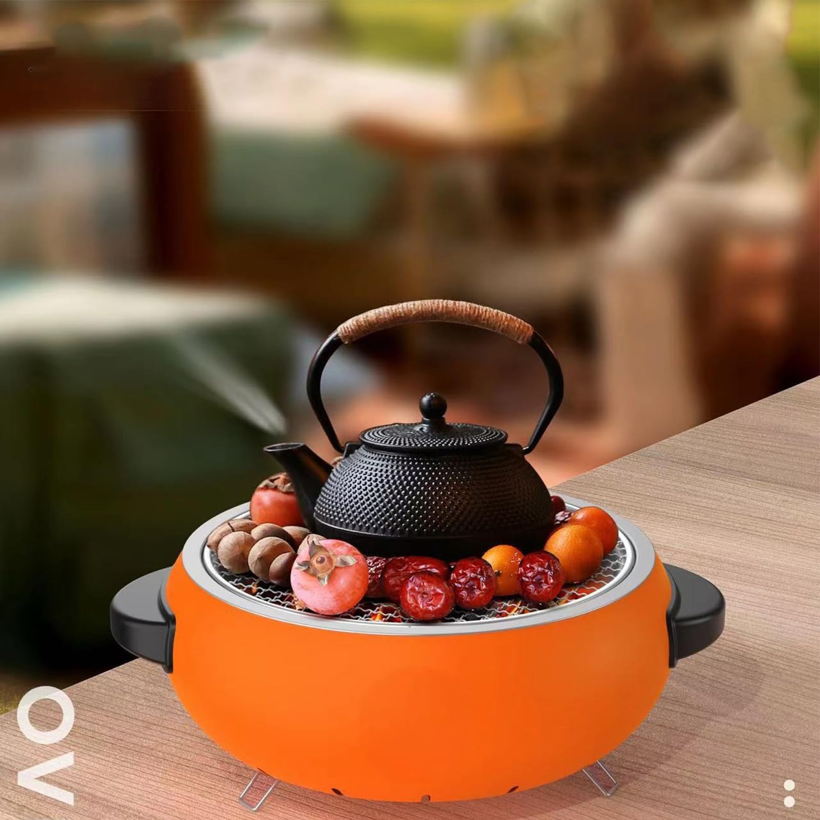 Przenośny grill Chal – odporny na wysokie temperatury sprzęt do grillowania na świeżym powietrzu wędkarstwo kemping podwórko ogród i patio - idealny na tylne spotkania i spotkania rodzinne